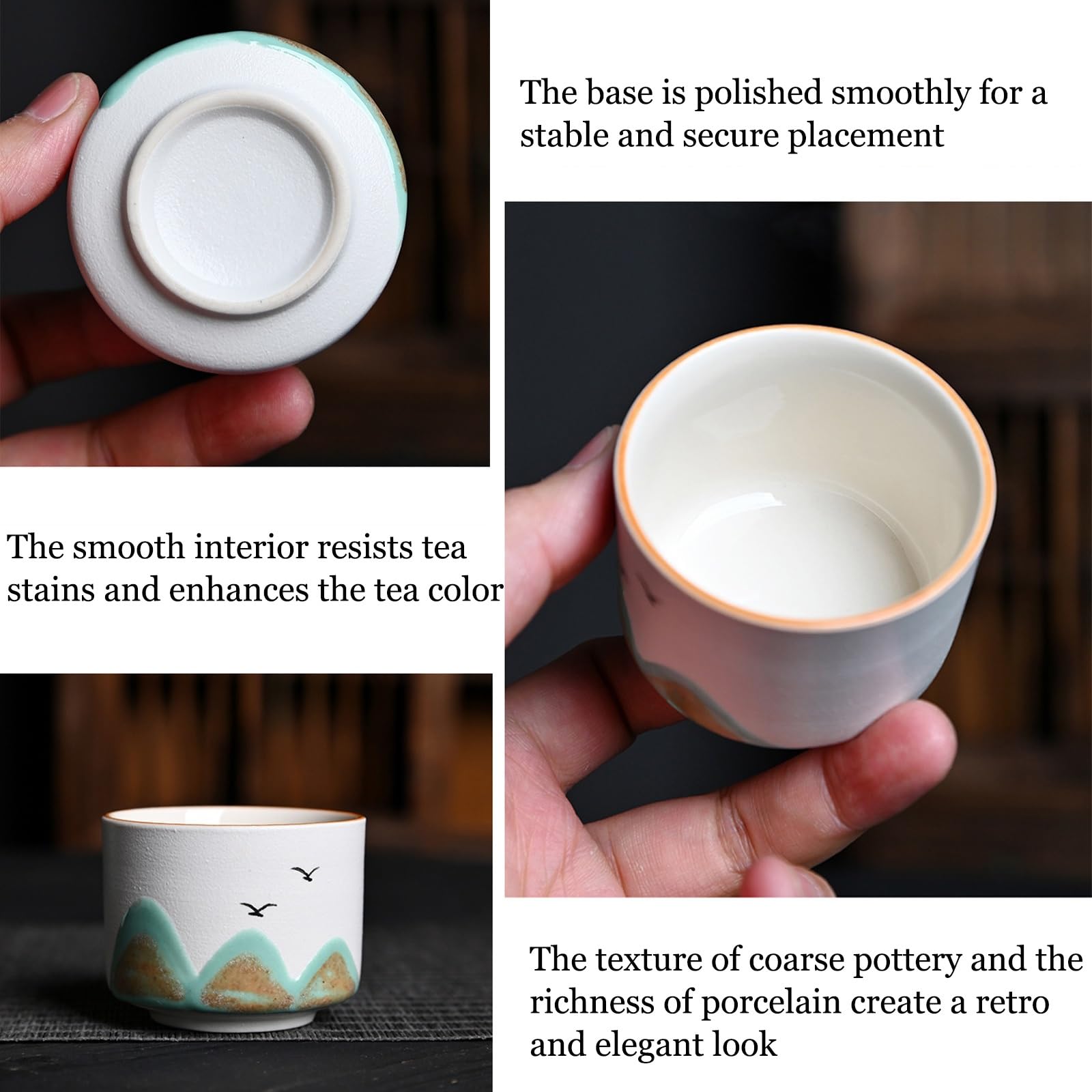 Ceramiczny zestaw filiżanek do herbaty, 5-częściowy podróżny zestaw do przygotowywania herbaty Kung Fu, ręcznie malowane pudełko prezentowe na herbatę zapachową i popołudniową herbatę