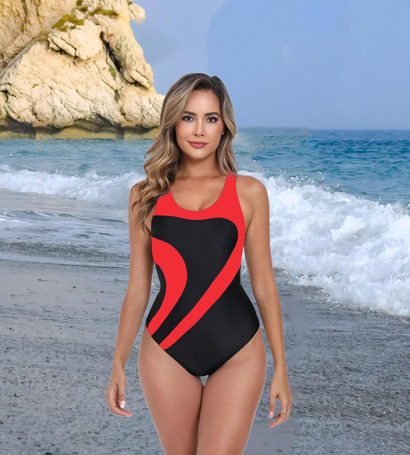 Women‘s Athletic One Piece Swimsuit Racerback Competitive Training Bathing Suit - Image 3