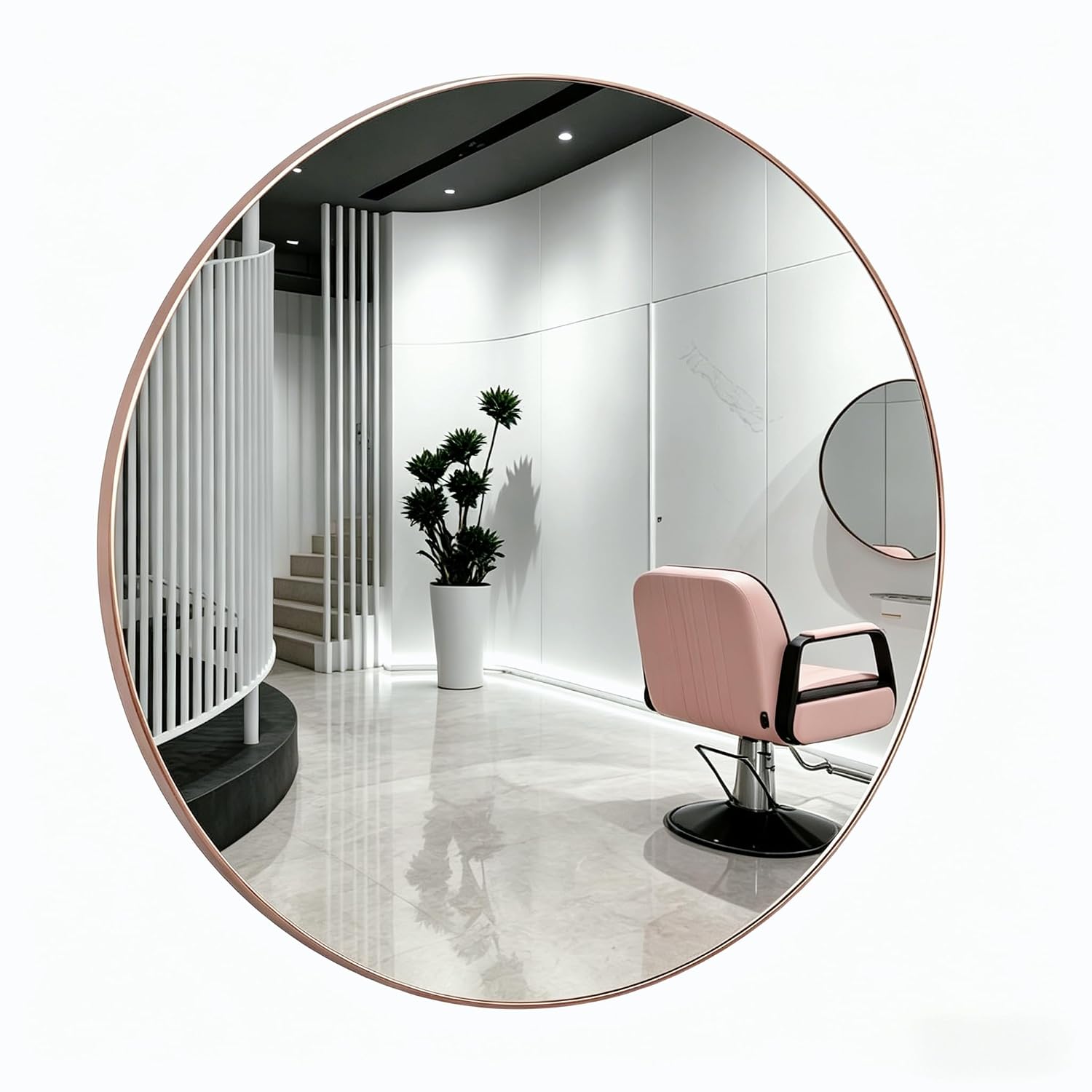 OmySalon Wall Mount Salon Station with Mirror, Hair Stylist Cabinet with Dryer Holders, Drawers & Shelf for Barbershop, Beauty SPA, Bathroom, Black