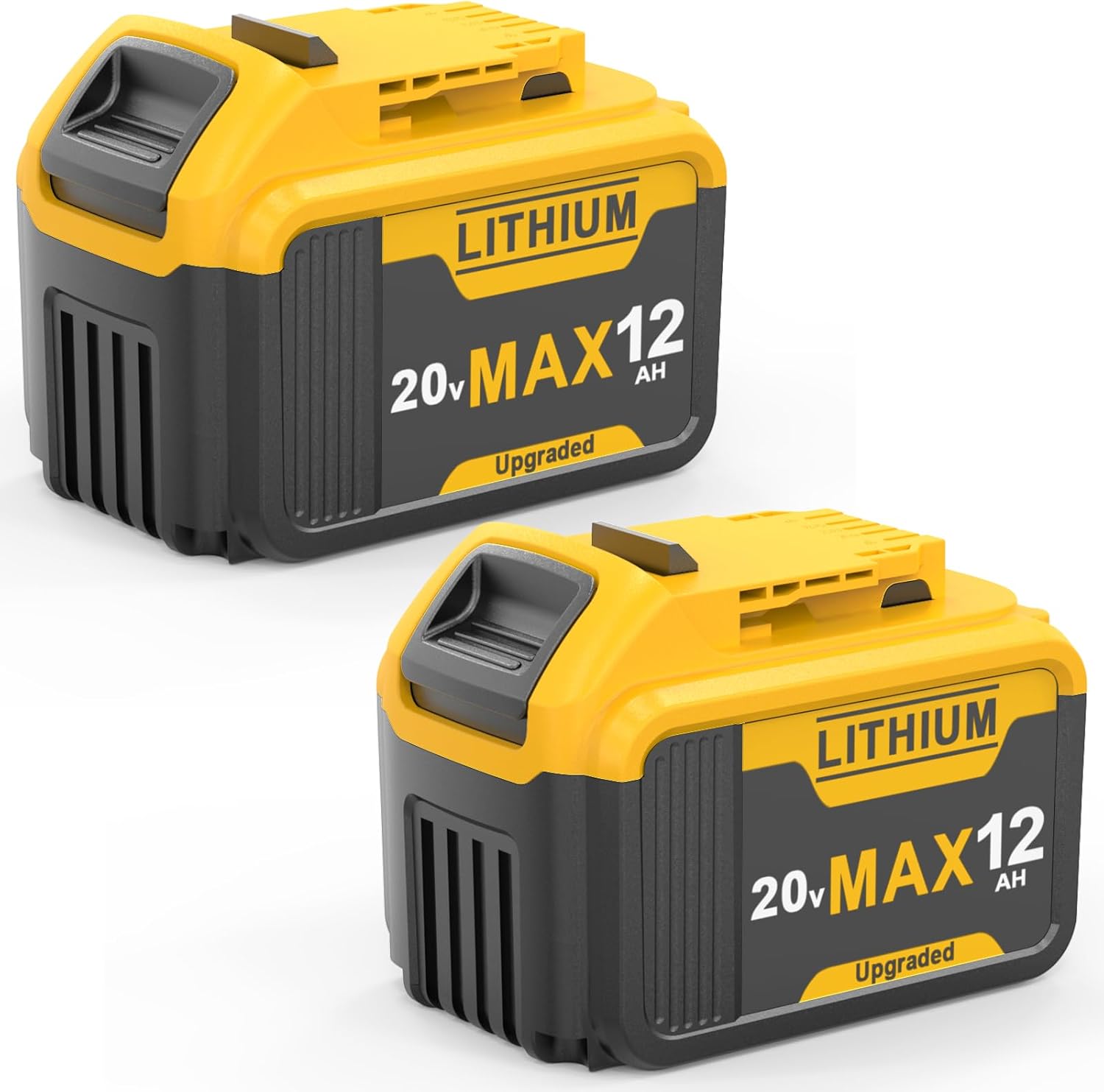 2 Packs 12.0Ah Battery Replacement for Dewalt 20V Max Battery Lithium Ion Compatible with 20 Volt Batteries Cordless Power Tools DCB200 DCB206 DCB204 DCB203 Series