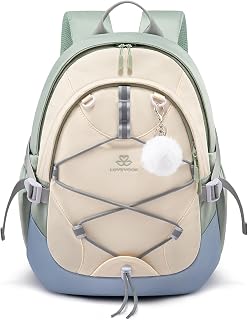 LOVEVOOK School Backpack for Teen Girls, Waterproof Student Backpack Purse, Cute Kid Bookbag with Chest Strap, Back to School Backpacks Fit 15.6 Inch Laptop, College Travel Back Pack Casual Daypack