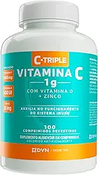 Divina Pharma C-Triple - Vitamina C 1G + Zinco 10Mg + Vitamina D 400Ui X 100 Comprimidos