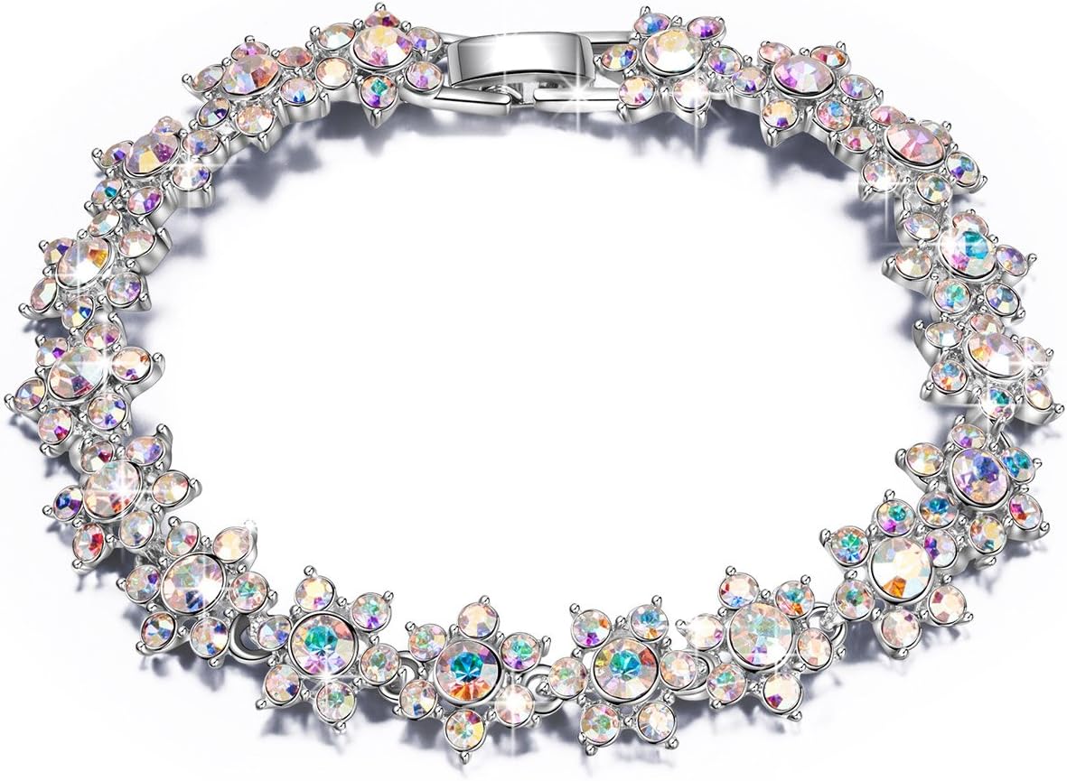 QIANSE Bracelets Gifts Princess Charlotte Austrian Crystals Tennis Bracelet, Fashion Jewelry
