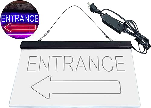 Miniatura 9 de ADVPRO Flecha de entrada izquierda doble color LED neón signo azul y rojo 24 x 16 pulgadas st6s64-i3896-br