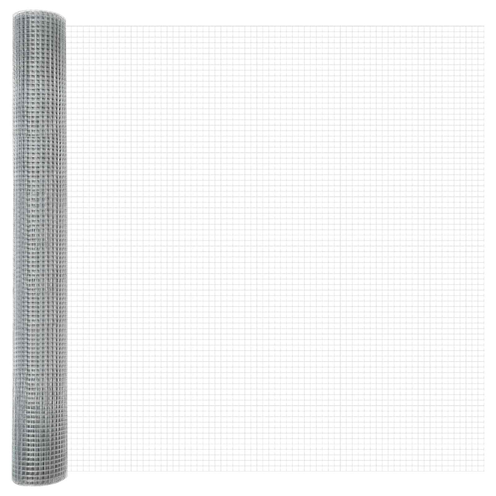 Welded Wire Fence Silver 5000x100cm Outdoor Garden Metal Mesh Fencing Panel for Yard Security, Durable Rectangular Grid Garden Border Enclosure and Terrace Barrier 1 x 50 m