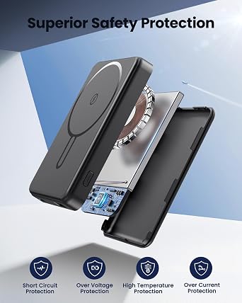 for Magsafe Battery Pack 10000mAh Magnetic Portable Charger Power Bank PD 22.5W USB C Fast Charging Wireless Battery Pack Phone Charger for iPhone 17/16/15/14/13/12 All Series