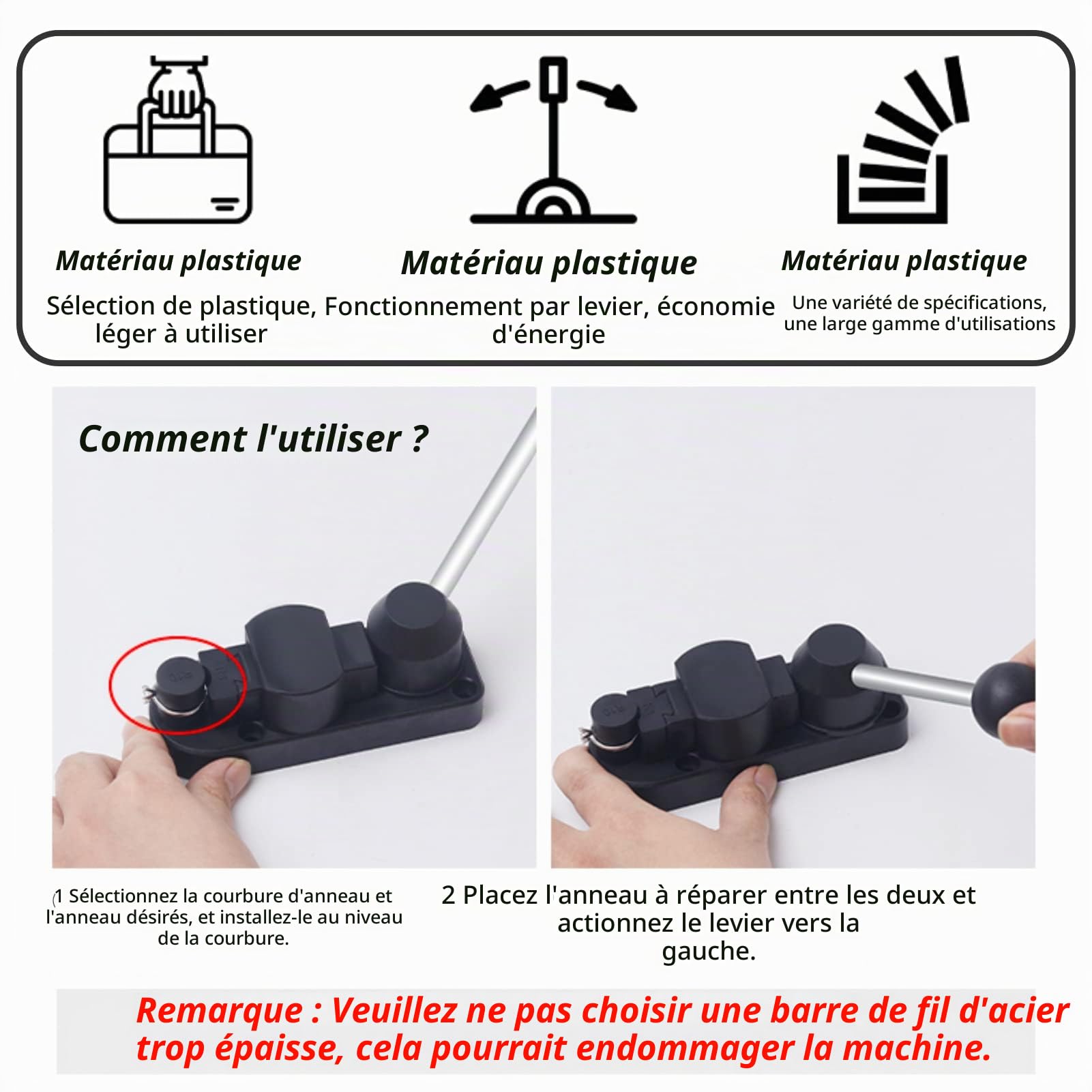 Outils de Pliage de Boucles D'oreilles, Fabricant de Cintreuses D'anneaux, Outil de Fabrication de Bijoux, avec Support en Bois, pour la Fabrication de Bracelets, Réparation, Pliage, Réparateur de Bij