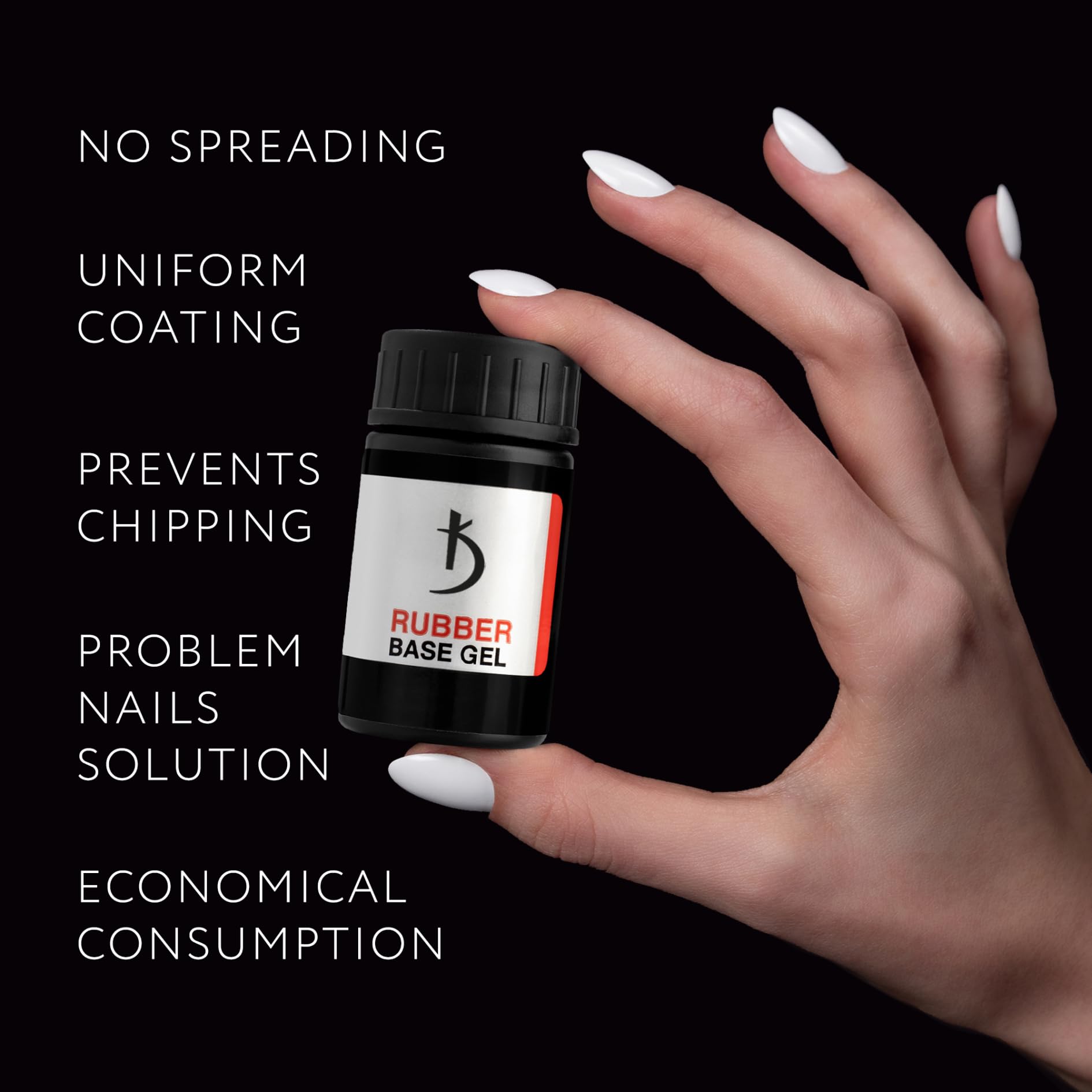 Kodi Professional Rubber Base Gel - Base Coat Gel Polish UV LED - Vernis Semi Permanent, vernis à ongles très résistante, facile à appliquer et à enlever 14 ml