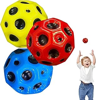 مجموعة كرات استرو جامب من فيدجيت باك، 3 قطع كرة استرو،كرة على شكل قمر،كرة مجرة،كره قفز،كرة مطاطية،كرة فضاء،تصدر ضوضاء ضجيج،كرات نطاطة لهدايا حفلات الأطفال -66 ملم