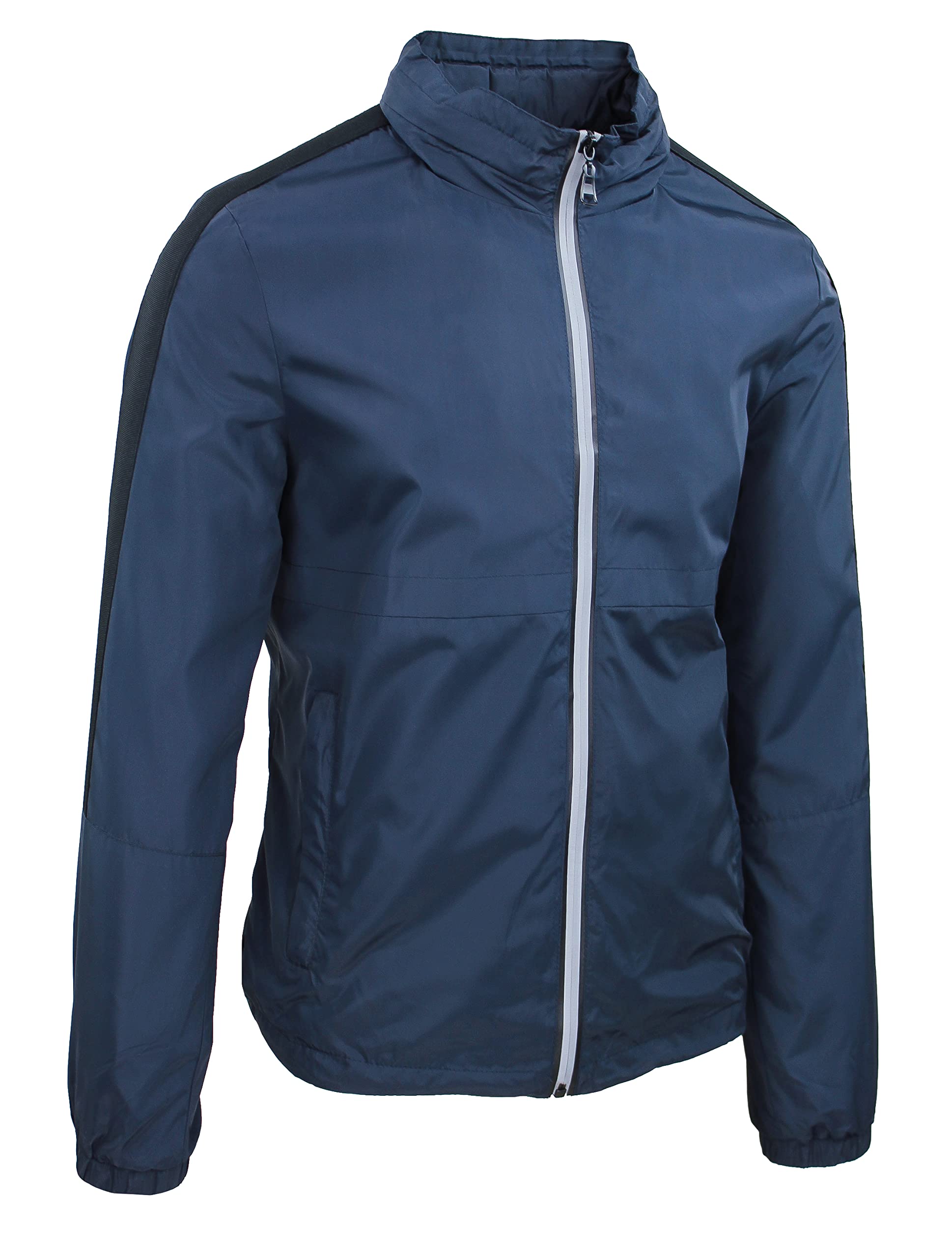 Evoga Giubbotto giacca uomo blu casual slim fit giubbino trench primavera estate