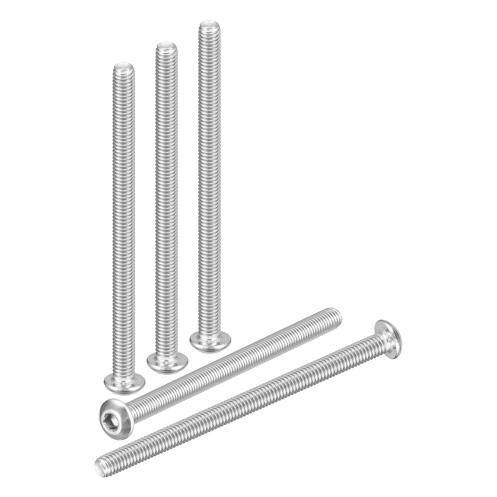 DTGN M3-0.5x45mm Button Head Socket Cap Screws - 30Pack - Good for Road Bicycle, Mountain Bike, Auto, Motorcycle - 316 Stainless Steel Whitewashed - Hex Drive Fasteners