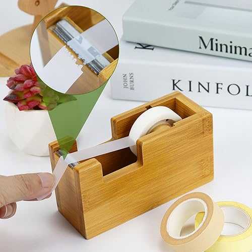 Miniatura 4 de Dispensador de cinta de escritorio de oro transparente, dispensadores de cinta acrílica de núcleo de 1 pulgada, base antideslizante, accesorios de