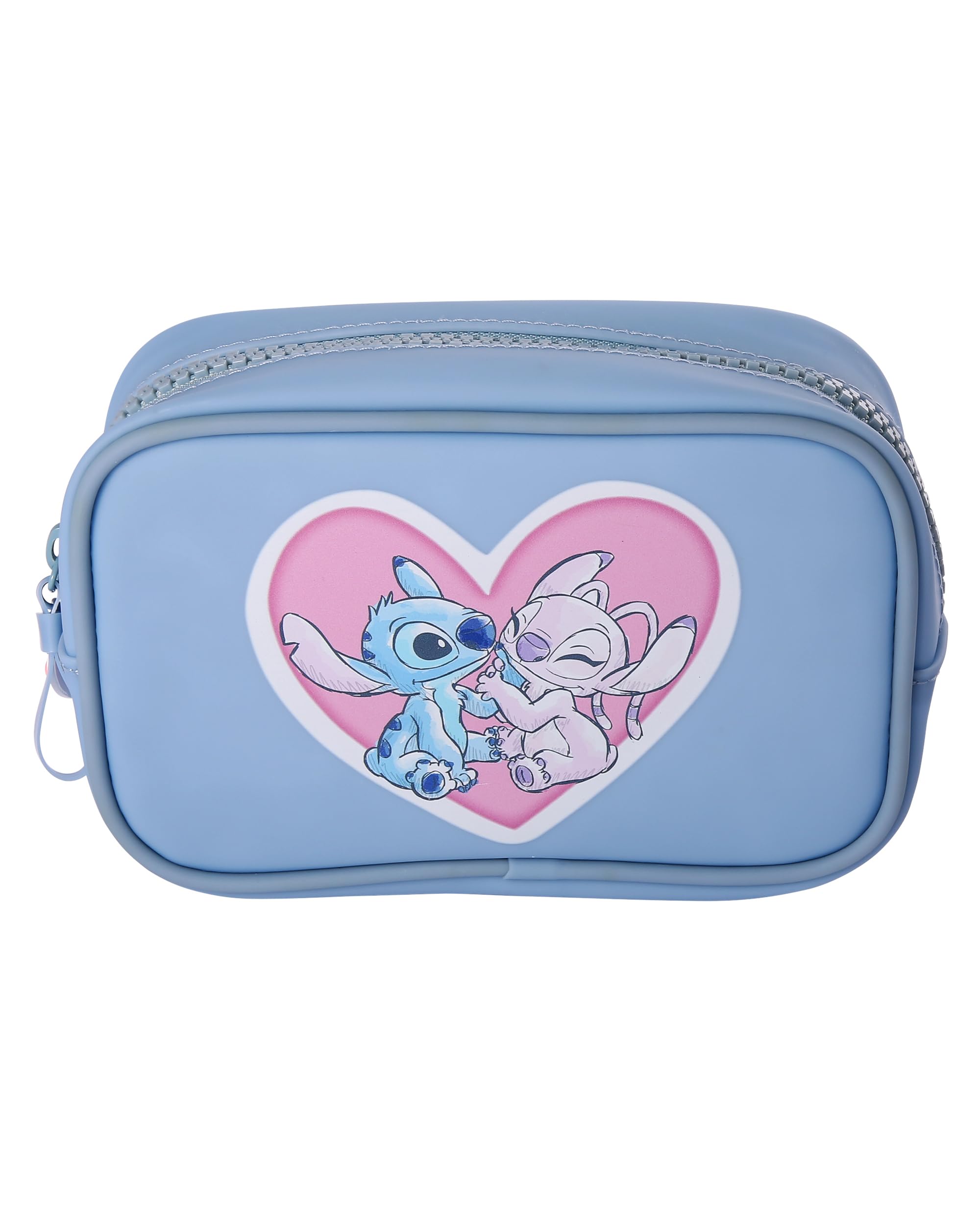 SALLY ROSE Angel and Stitch Makeup Bag Official License, Disney Makeup Bag for Traveling, Valentines Day Gifts for Her