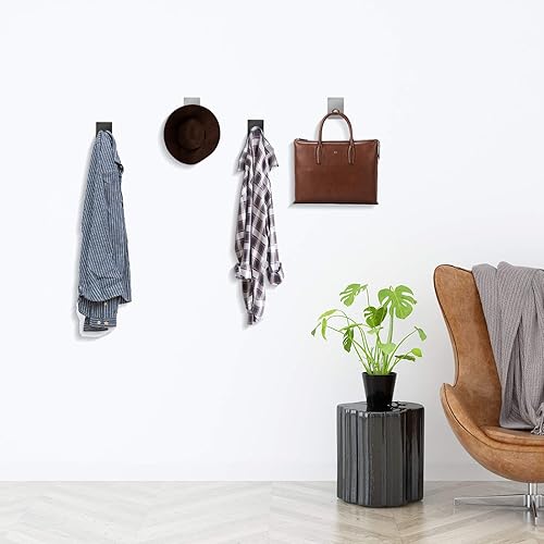 Miniatura 7 de Ganchos adhesivos, gancho de toalla de acero inoxidable, colgador adhesivo para cocina y puerta, ganchos de pared de baño para colgar toallas,