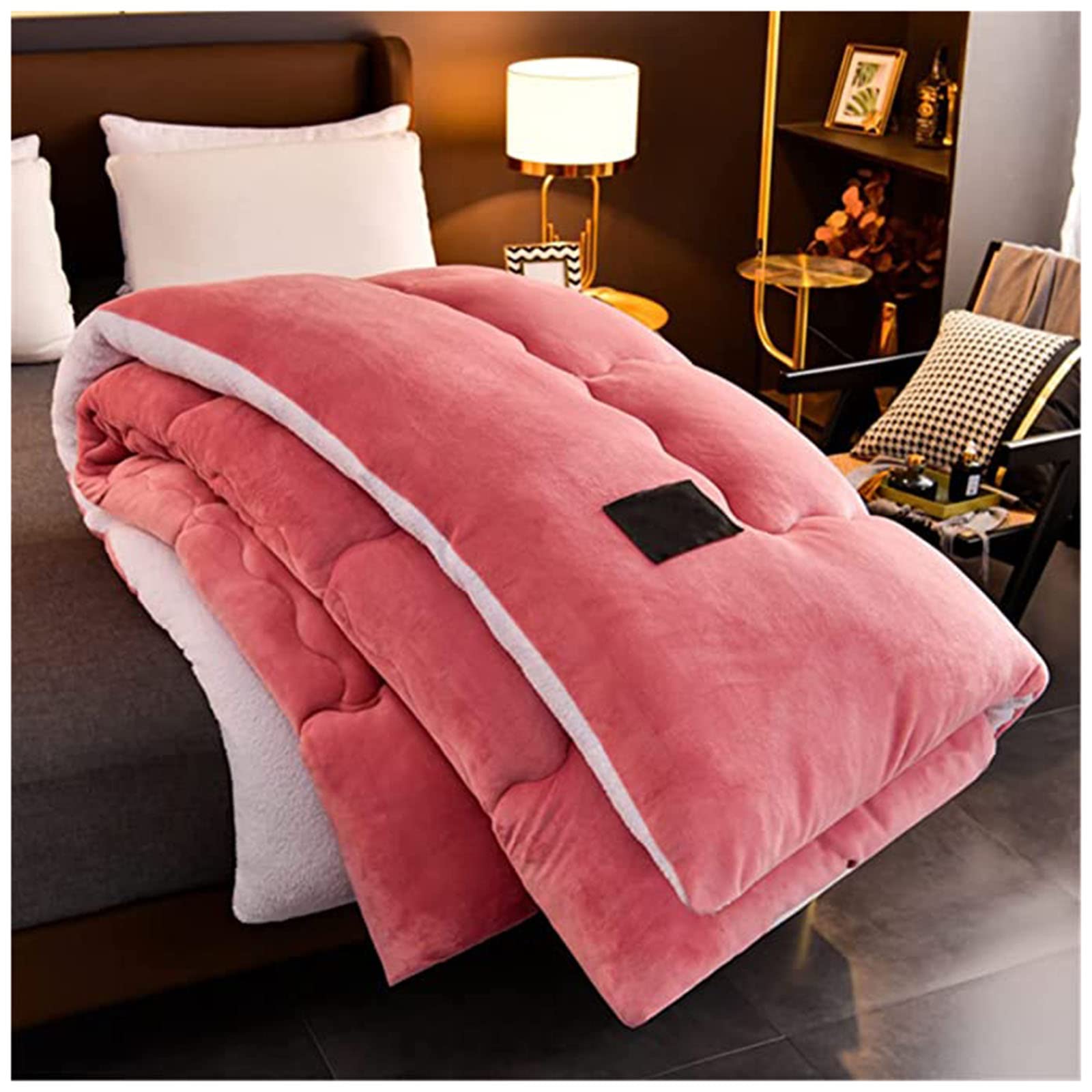 Edredón de invierno rosa para dormitorios nórdicos de 200x230cm