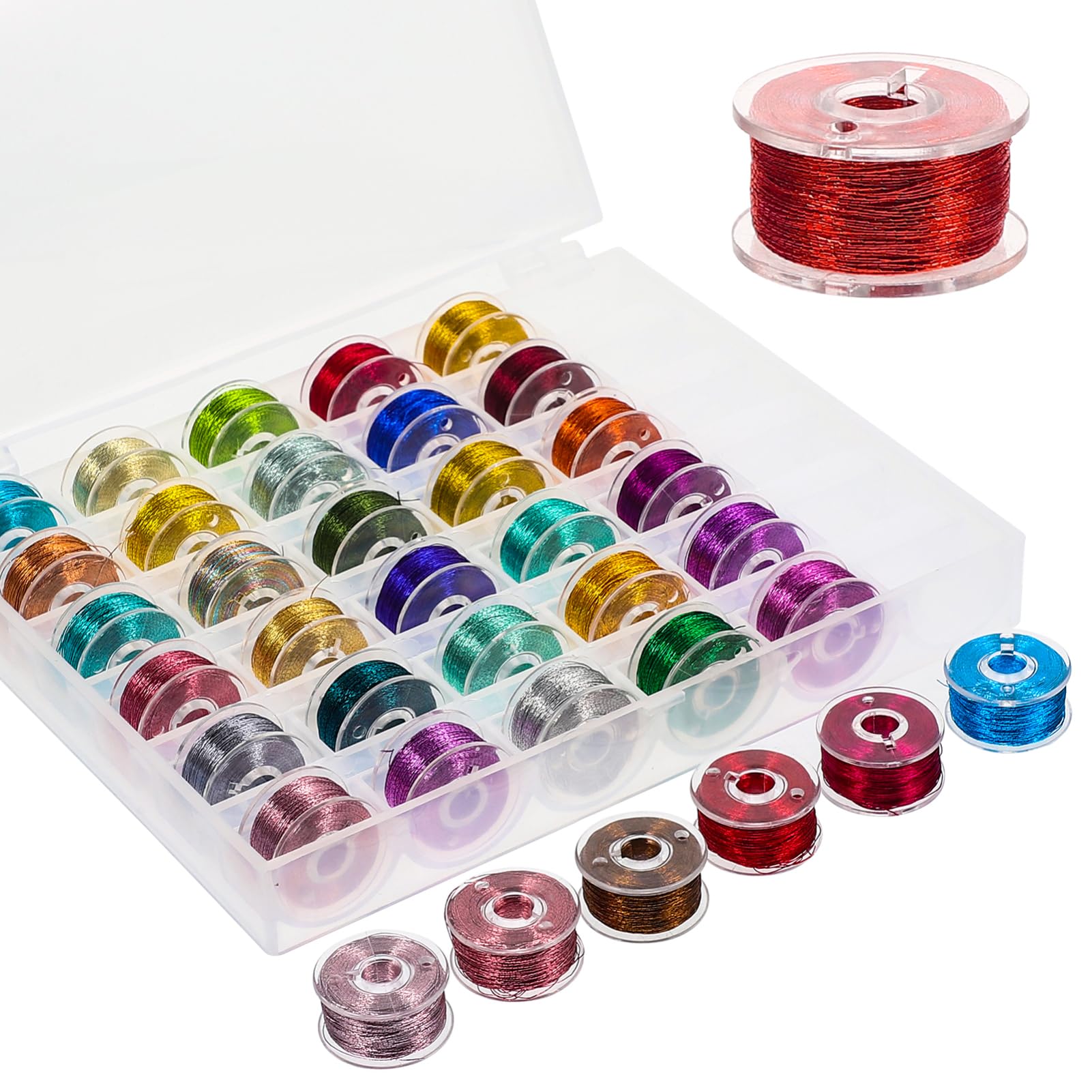 Fil à broder métallique couture Uonlytech fils colorés pour bricolage artisanat tissu