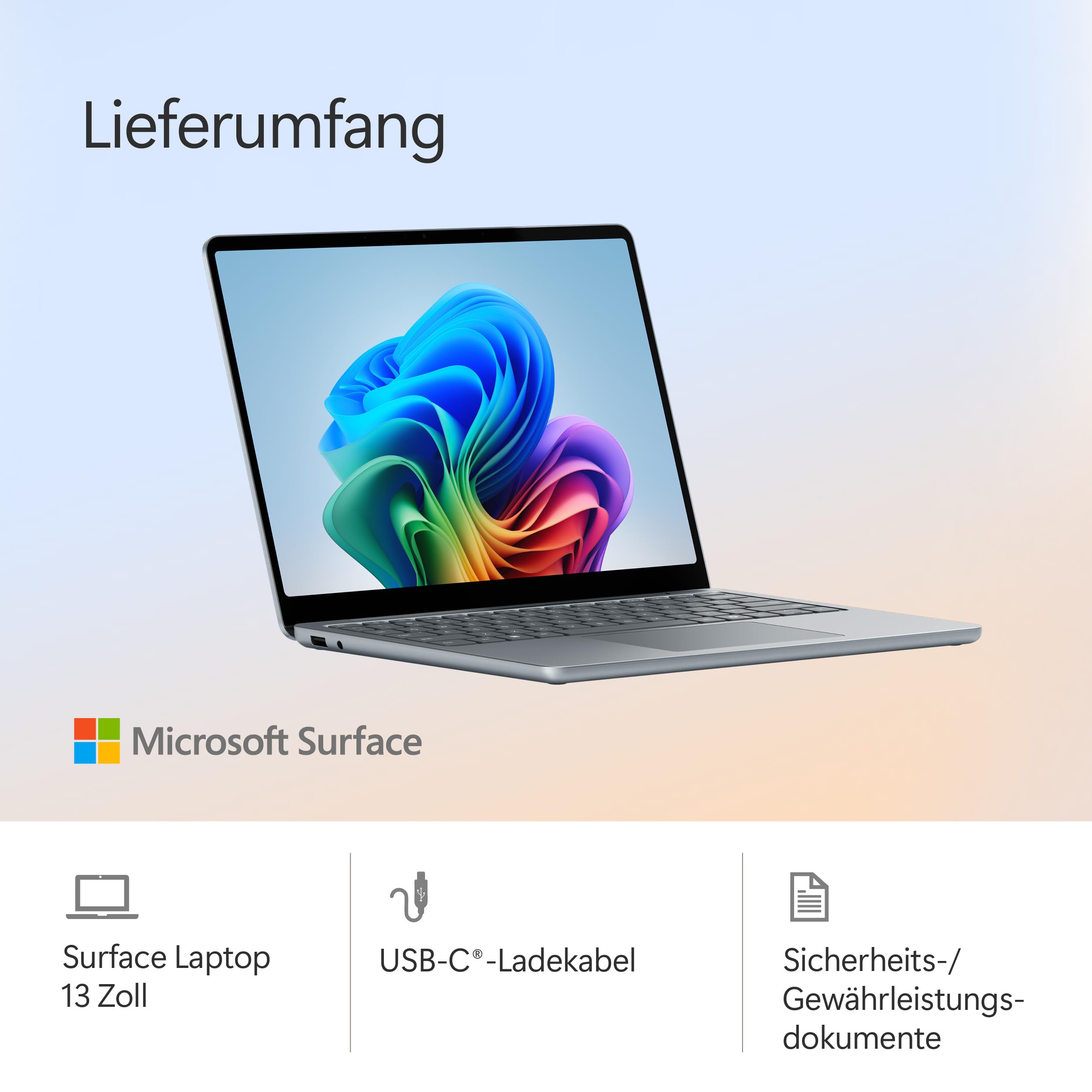 Microsoft Surface Laptop 13" LCD Touchscreen Snapdragon X Plus 16GB RAM 512GB Speicher Ozean