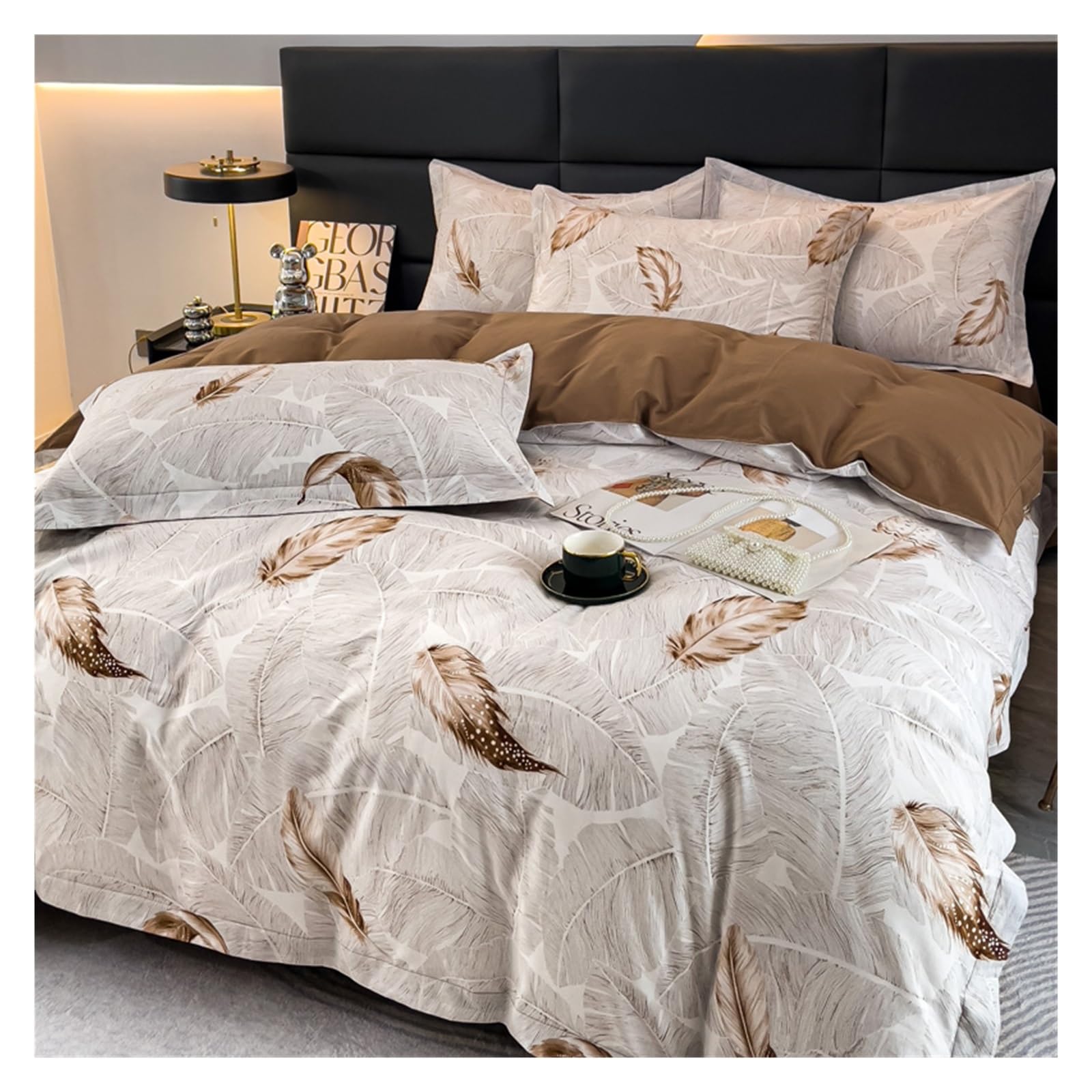 Housse de couette 100% coton 220x240 floral haut de gamme