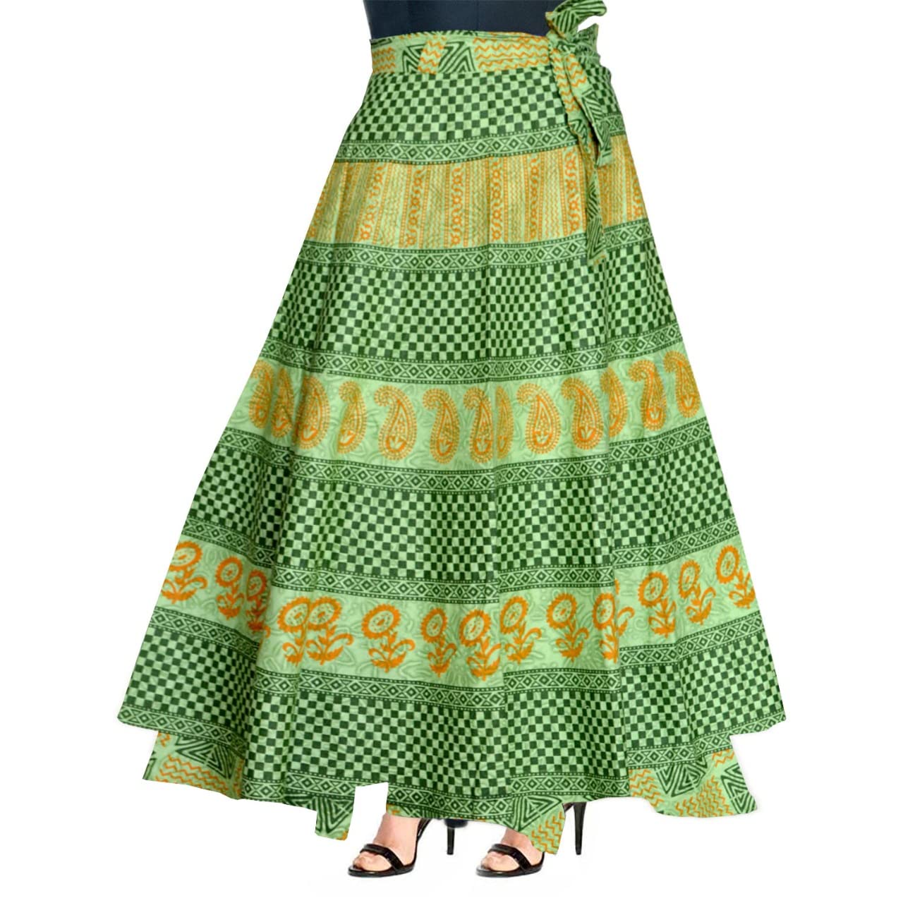 Sai FashionMulticolored Boho Skirt, Wrap Skirt,Indian Gypsy Skirt, Mandala Maxi Bohemian Skirt Hippie Cotton Skirt Floral Skirt