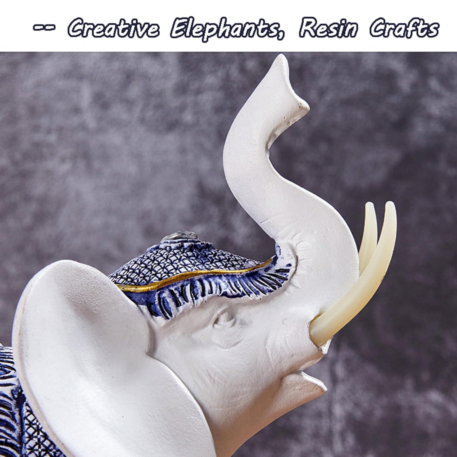 Decoración para el hogar Escultura Elefantes Decorativos Elefante Arte Estatua Decoración Figuras Decorativas(Elephant Set 3)