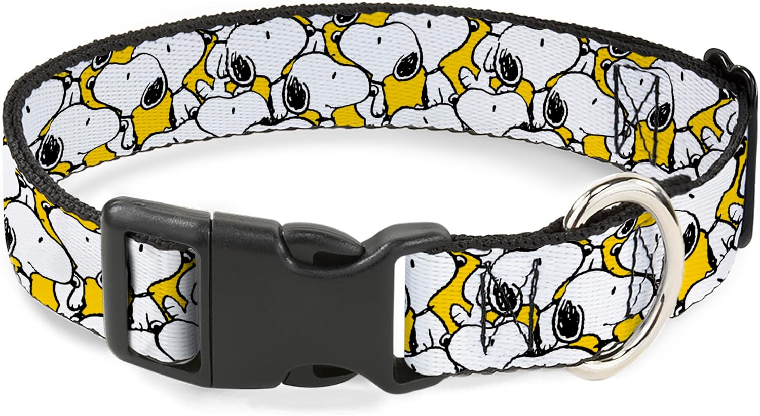 Peanuts Worldwide LLC Pet Collar, Dog Collar Plastic Buckle, Peanuts Snoopy Pose Stacked Yellow, 13 to 17 Inches 1.5 Inch Wide