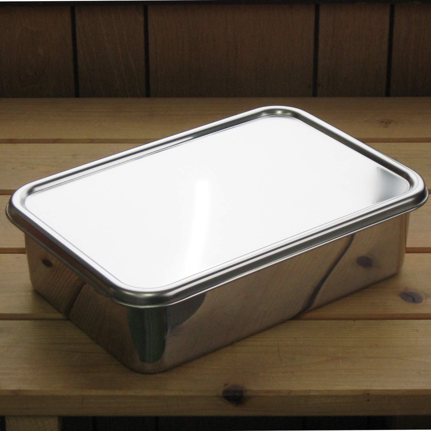 Nagao Tsubame Sanjo Square Storage Container, 11.8 x 8.0 x 3.3 inches (298 x 203 x 83 mm), No. 6, 18-8 Stainless Steel, Made in Japan