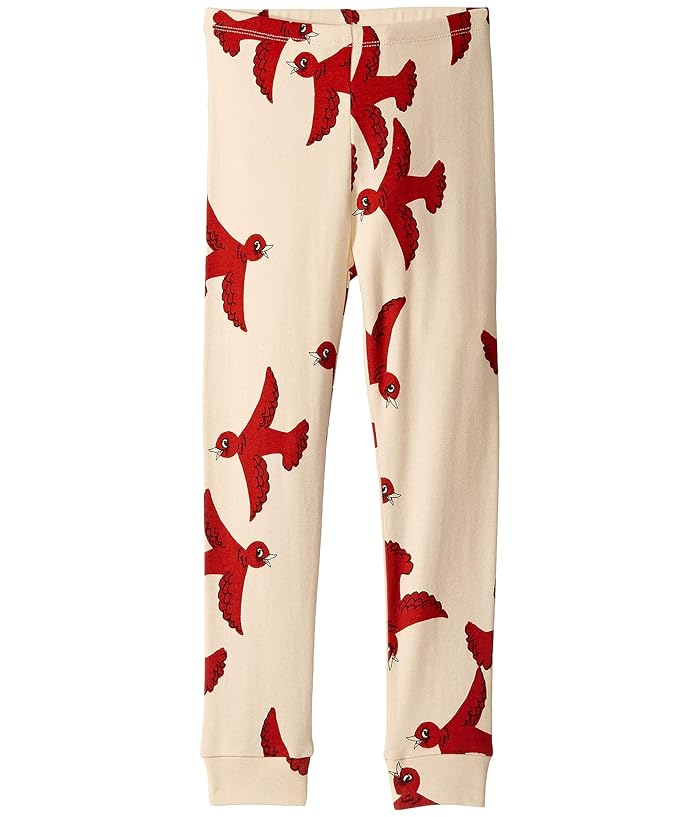 mini rodini  Flying Birds Leggings (Toddler/Little Kids/Big Kids) (Off-White) Girls Clothing