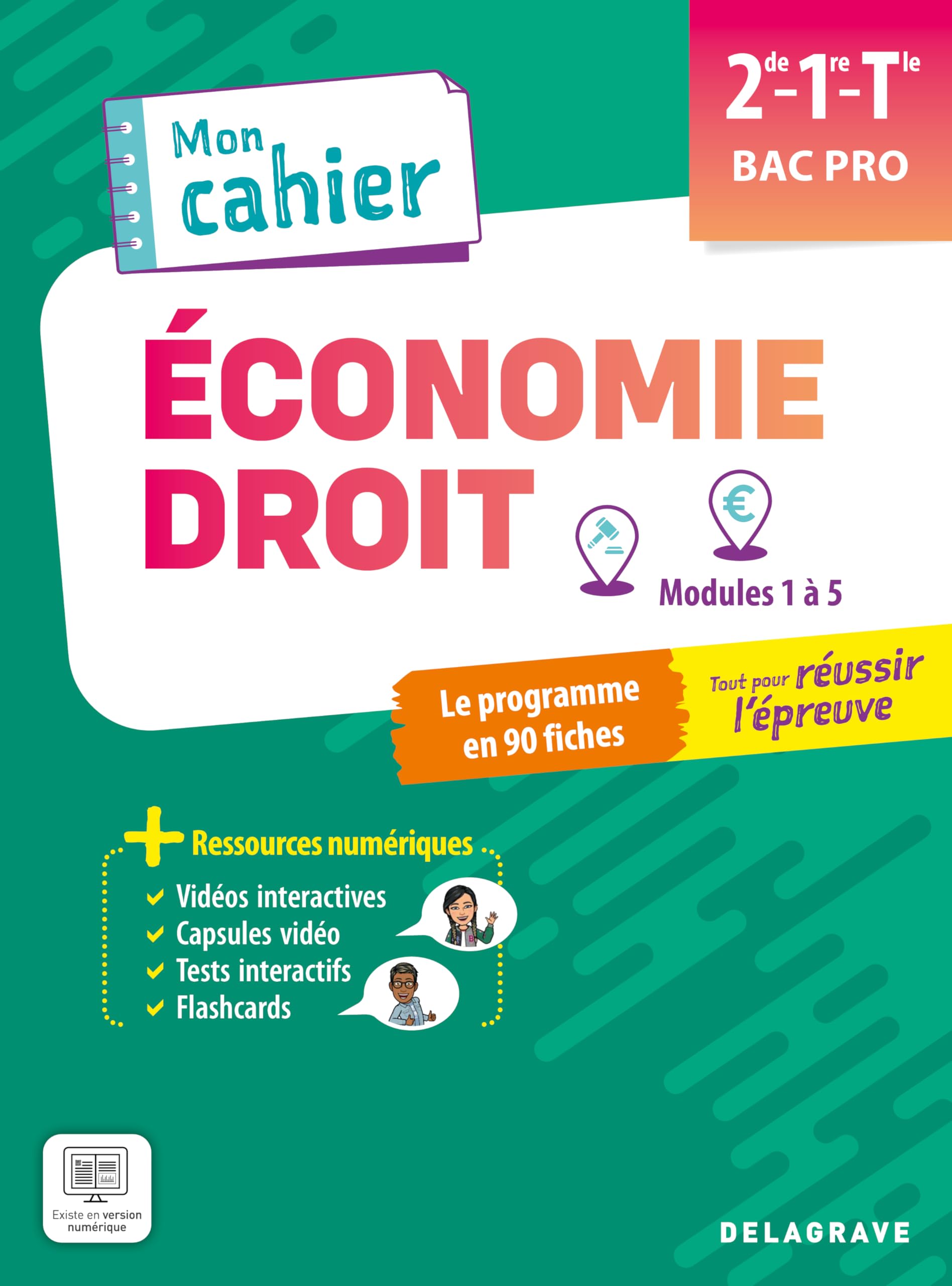 Mon cahier d'Économie-Droit 2de, 1re, Tle Bac Pro (2025) - Pochette élève: Modules 1 à 5, pochette élève