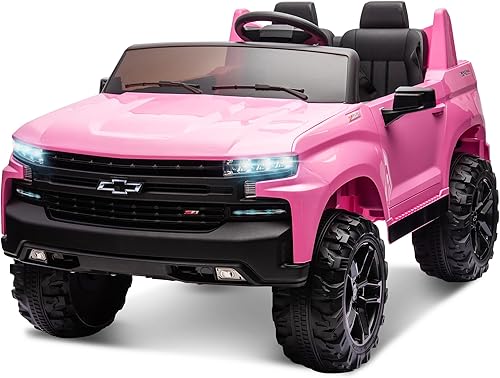Miniatura 8 de Camión de 2 plazas de 24 V, compatible con Chevrolet Silverado con batería para niños con control remoto, suspensión de metal, arranque suave,