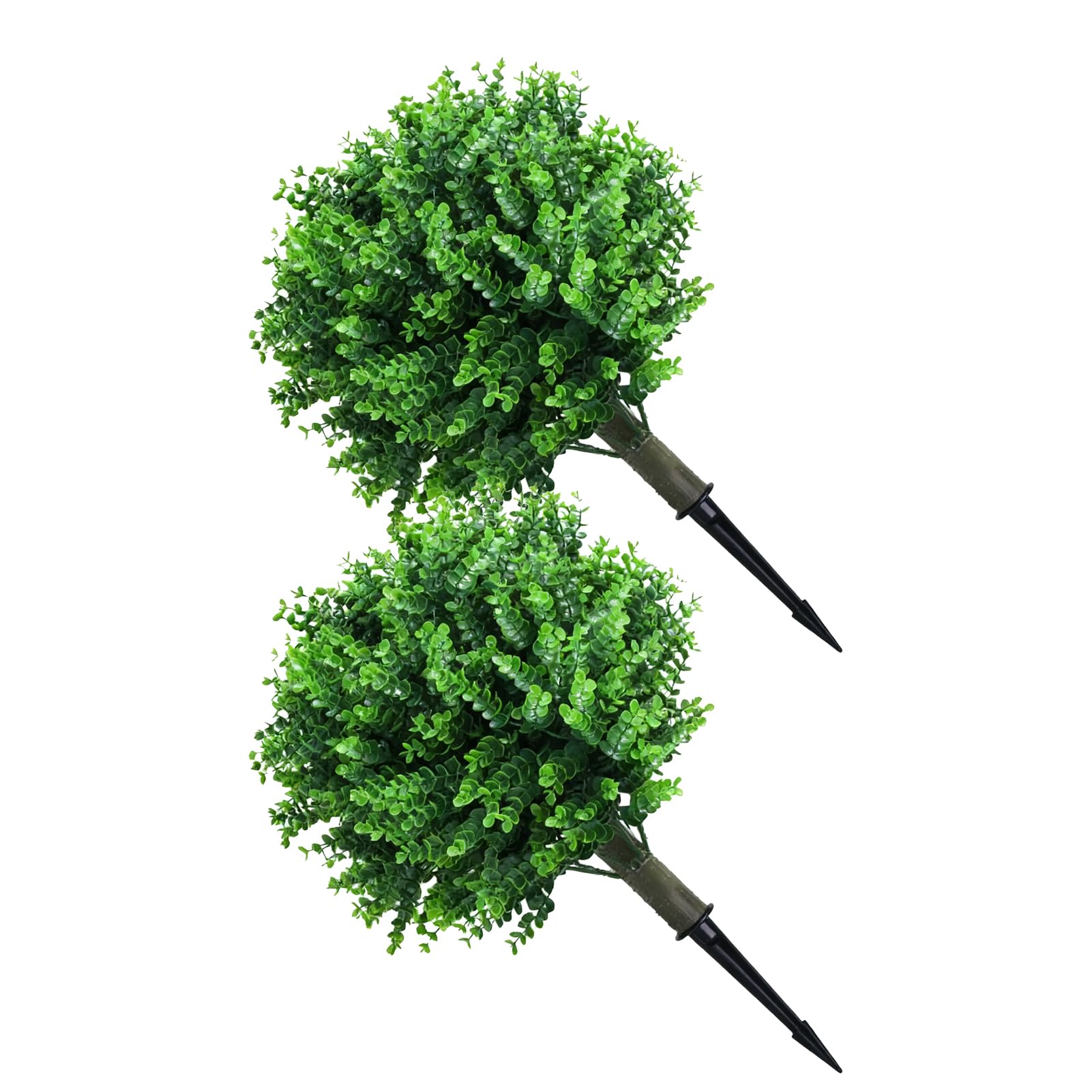 Kadimendium Fałszywe Drzewo Eukaliptusowe Topiary Realistyczny Krzew Roślinny z Palikiem na Patio na świeżym Powietrzu 2 Szt