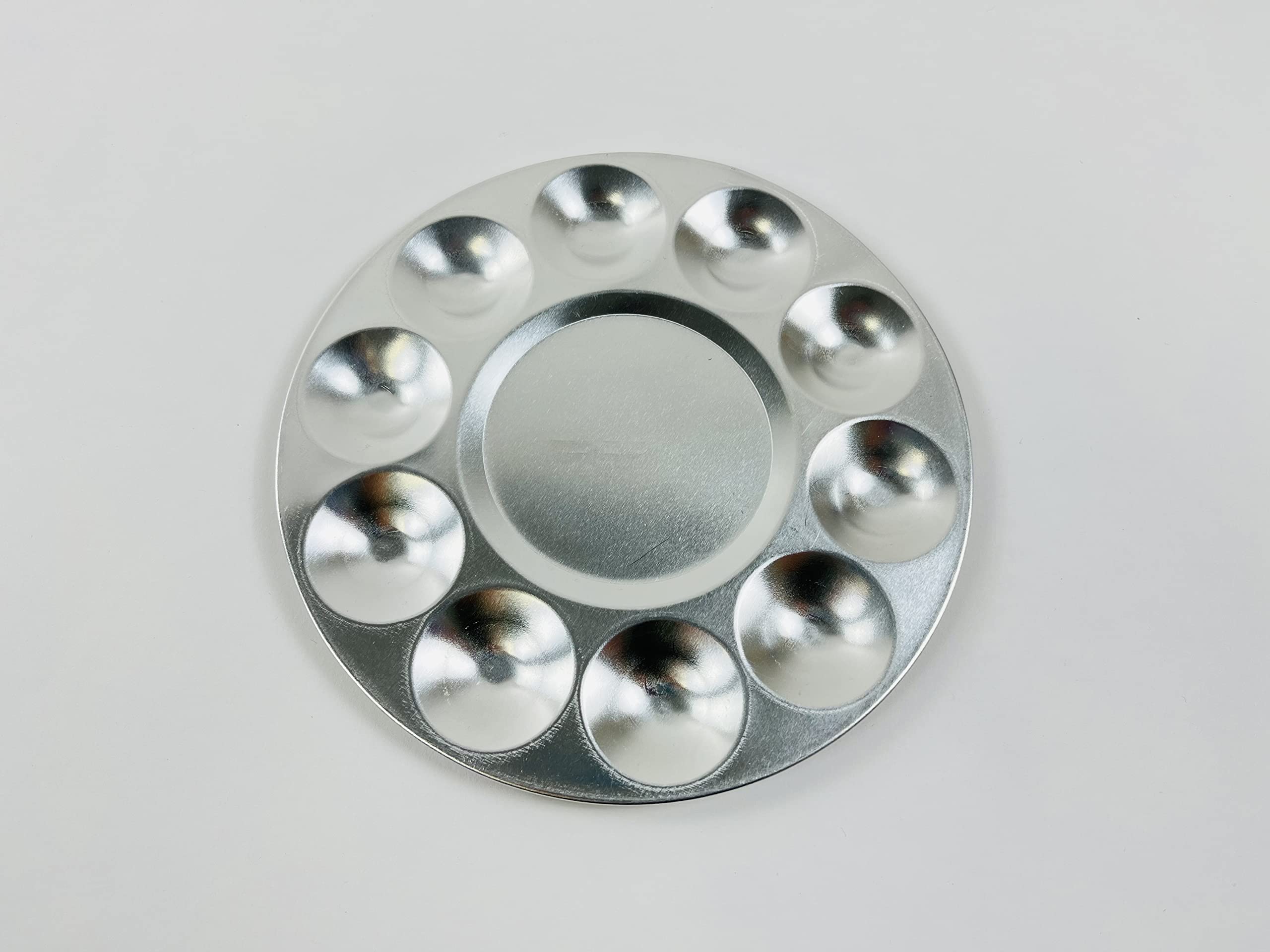 1 Pcs 10 Wells Aluminium Palette Round Oil Painting Palette Artist Tray Palettes for Adults to Create DIY Craft Professional Art Painting