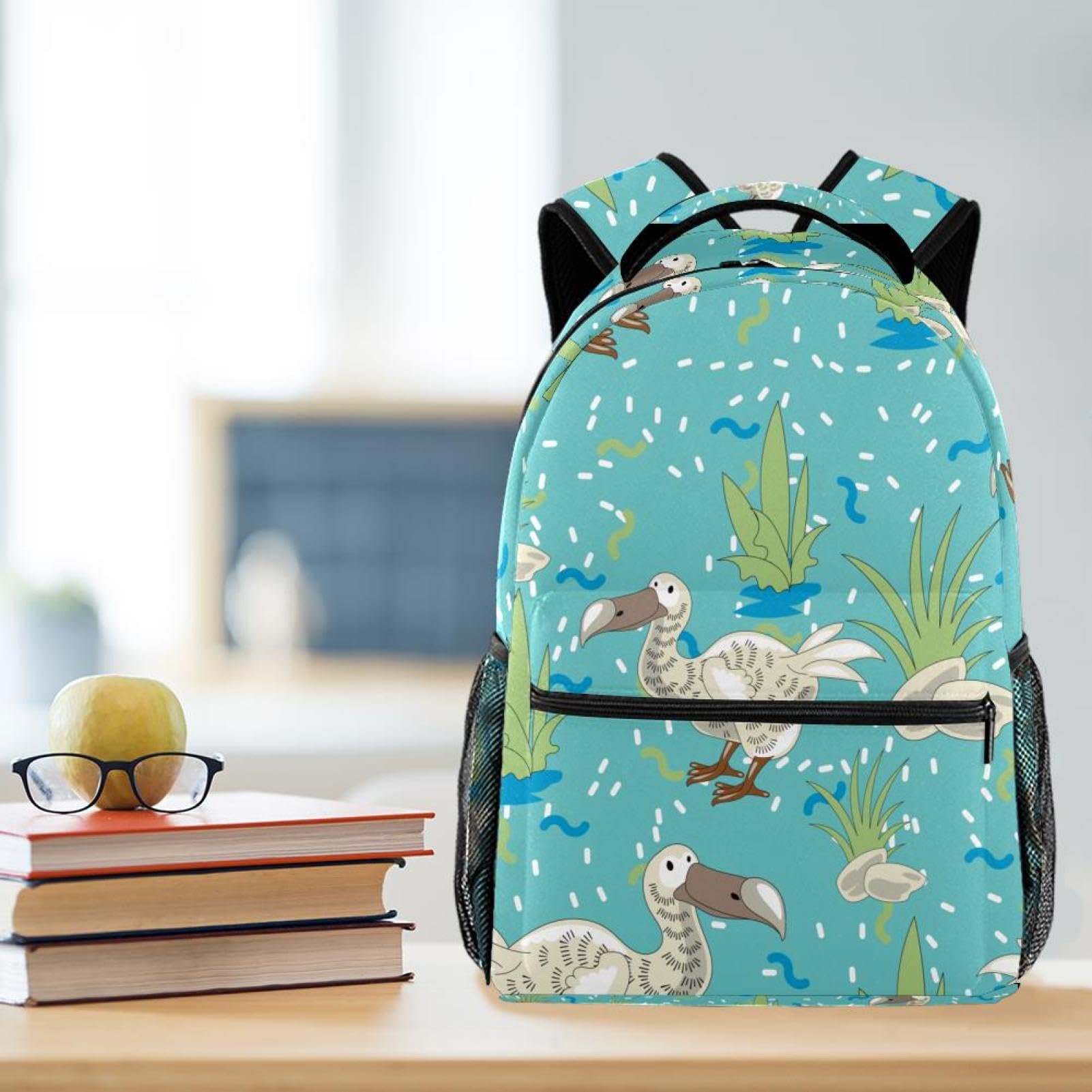 Cartoondodo - Zaino per la scuola con uccellini, per uomini e donne, borsa da viaggio con scomparti per computer portatile, leggera borsa per libri scolastici, zaino medio per ragazzi e