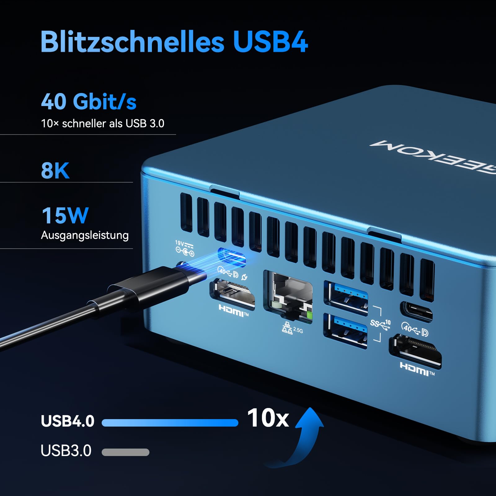 GEEKOM Mini PC IT13, Intel Core Ultra 7 356H, 32GB DDR5 & 1TB SSD | Xe3 Grafikarchitektur, Wi-Fi 7, 4K 120Hz/8K, 6× USB, Windows 11 Pro, 3 Jahre Garantie – für Business & Content Creation