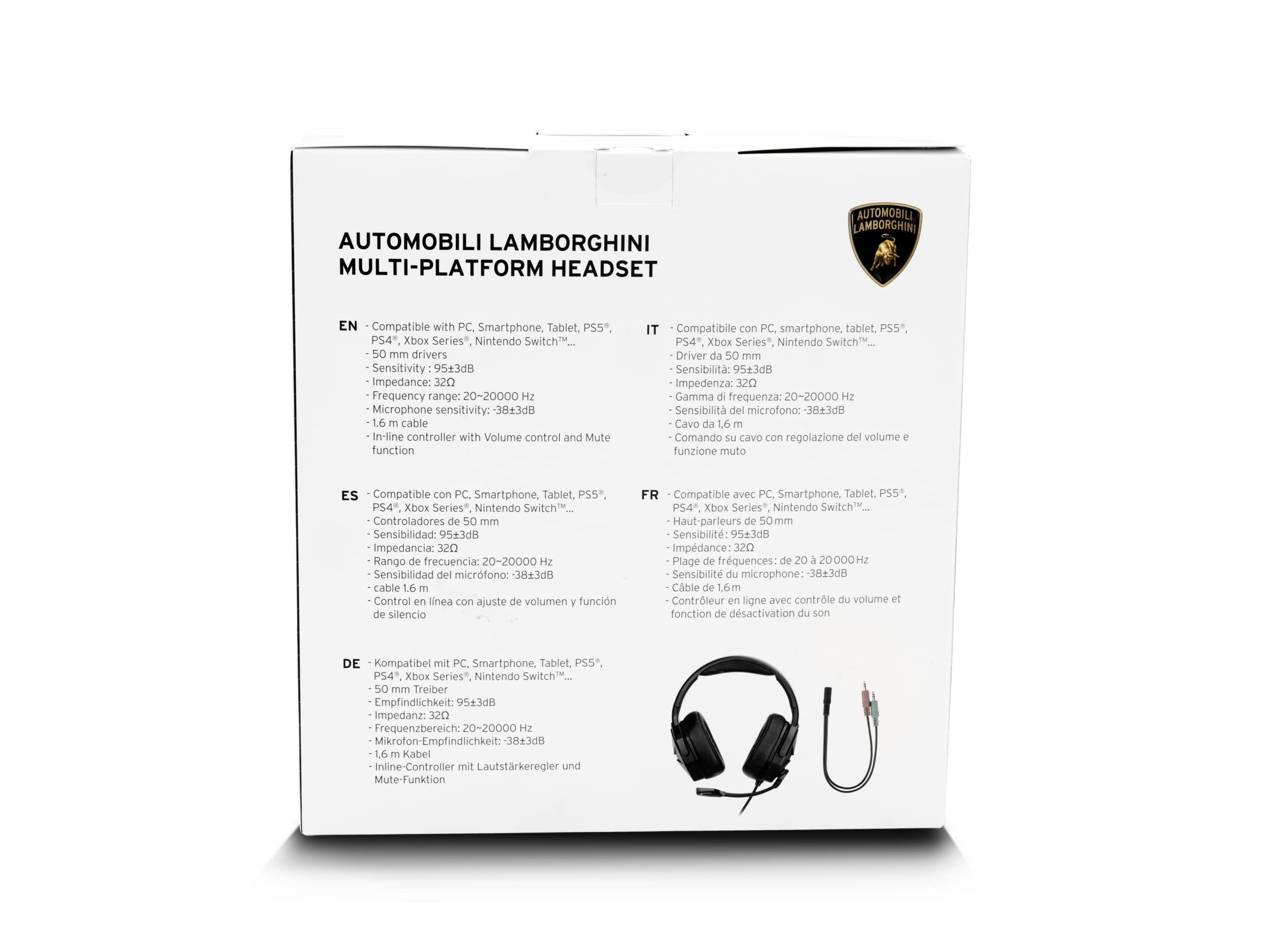 Automobili Lamborghini Cuffie Gaming con microfono per PC PS4 PS5 Xbox Smartphone Nintendo Switch multi piattaforma alta fedeltà