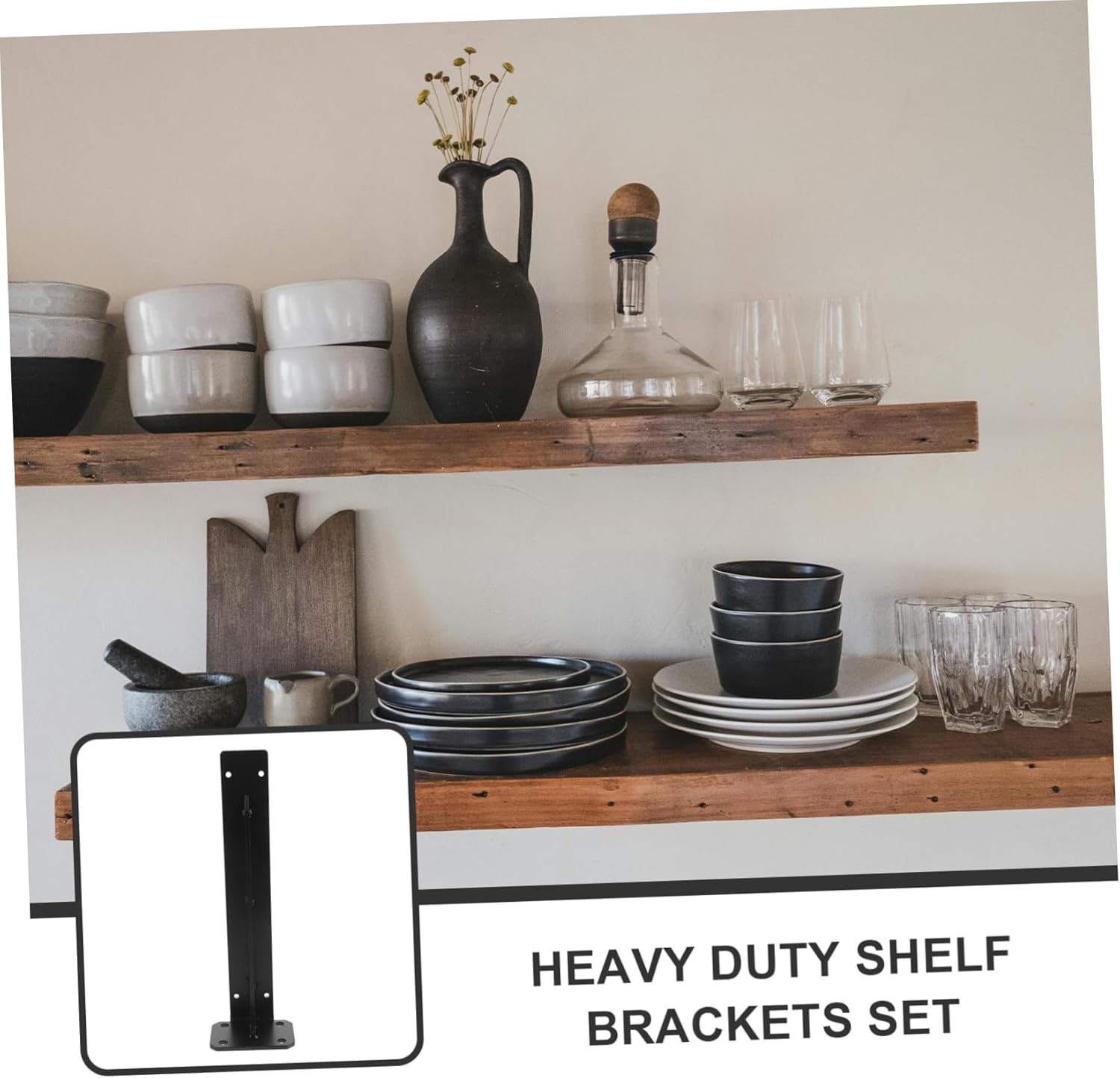 PRETYZOOM Floating Shelf Bracket Heavy Duty Brackets for Wall Storage for Bathroom Bedroom Living Room Easy to Install Support