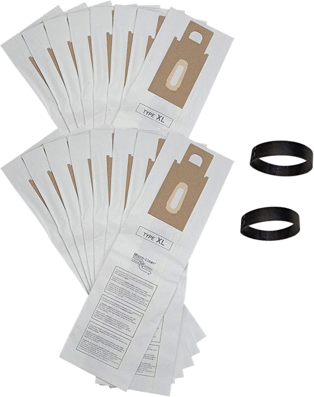 16 PK USA MADE Replacement Bags + 2 Belts for Oreck XL + CC Upright Vacuum Cleaners. Compatible with CCPK80H, CCPK80F, CCPK8DW, PK80009, PK80009DW, 0300604, CCPK8 with Bag Dock or without Bag Dock.