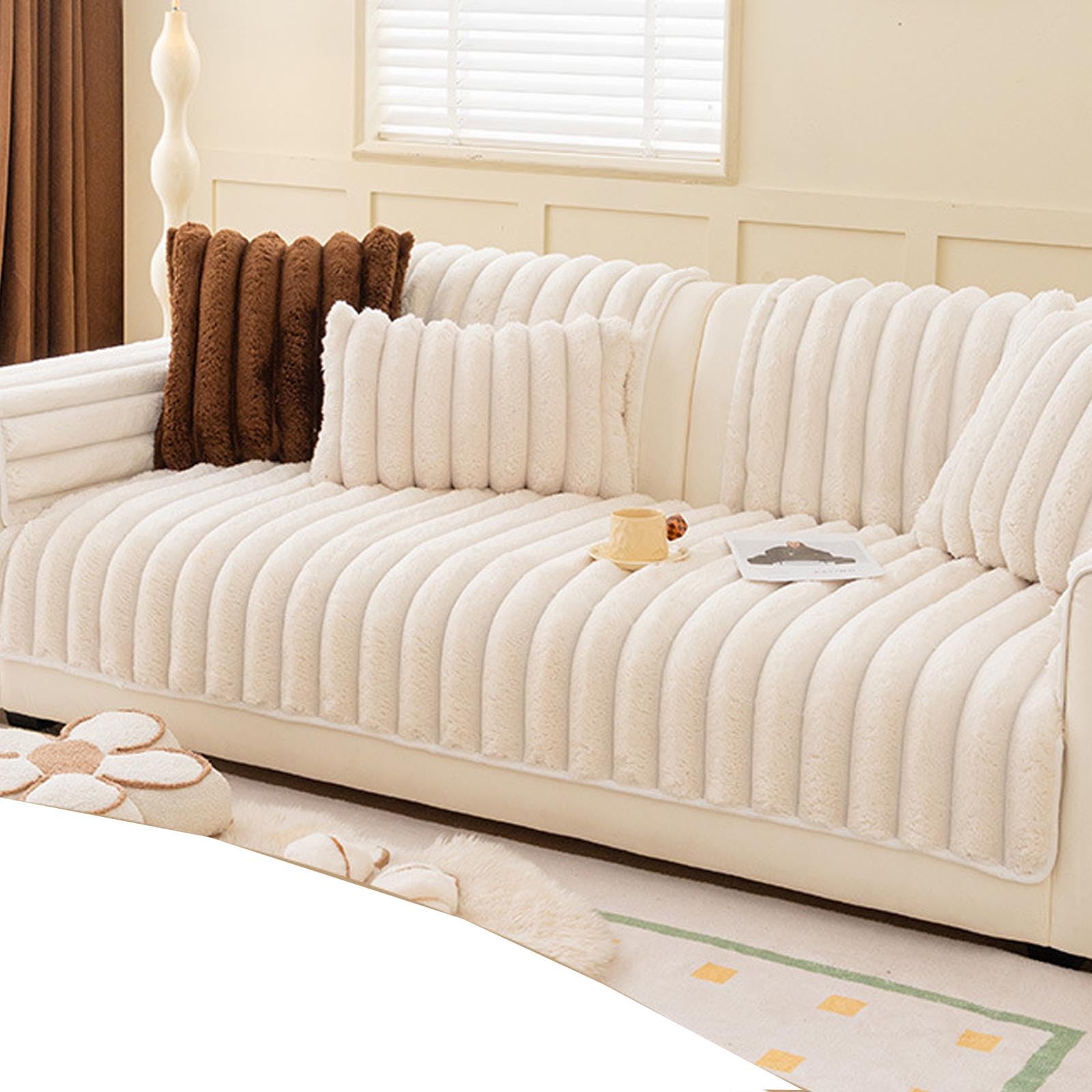 Couvercle de canapé en peluche épais universel pour protection de canapé 1 2 3 4 places en L