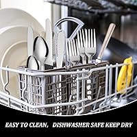 Vista 9 de Dominion - Juego de cubiertos con cuchillo de mantequilla, 25 piezas de cubiertos de acero inoxidable 18/0 para 4, incluye cuchillo de carne