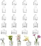 Glasseam Mini Bud Vases for Centerpieces: Clear Small Flower Vase Set of 20 Cute Tiny Glass Vases for Flowers Modern Decorative Wedding Table Centerpiece for Dining Room Decoration