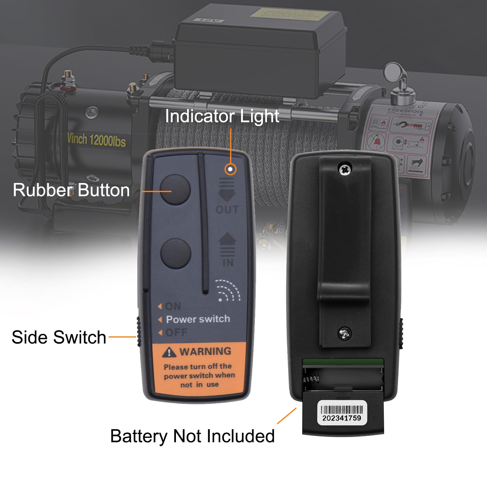 KAOLALI 12V 50ft Kit Telecomando Universale per Verricello, Kit Telecomando per Verricello Wireless di Recupero per Camion Jeep ATV SUV