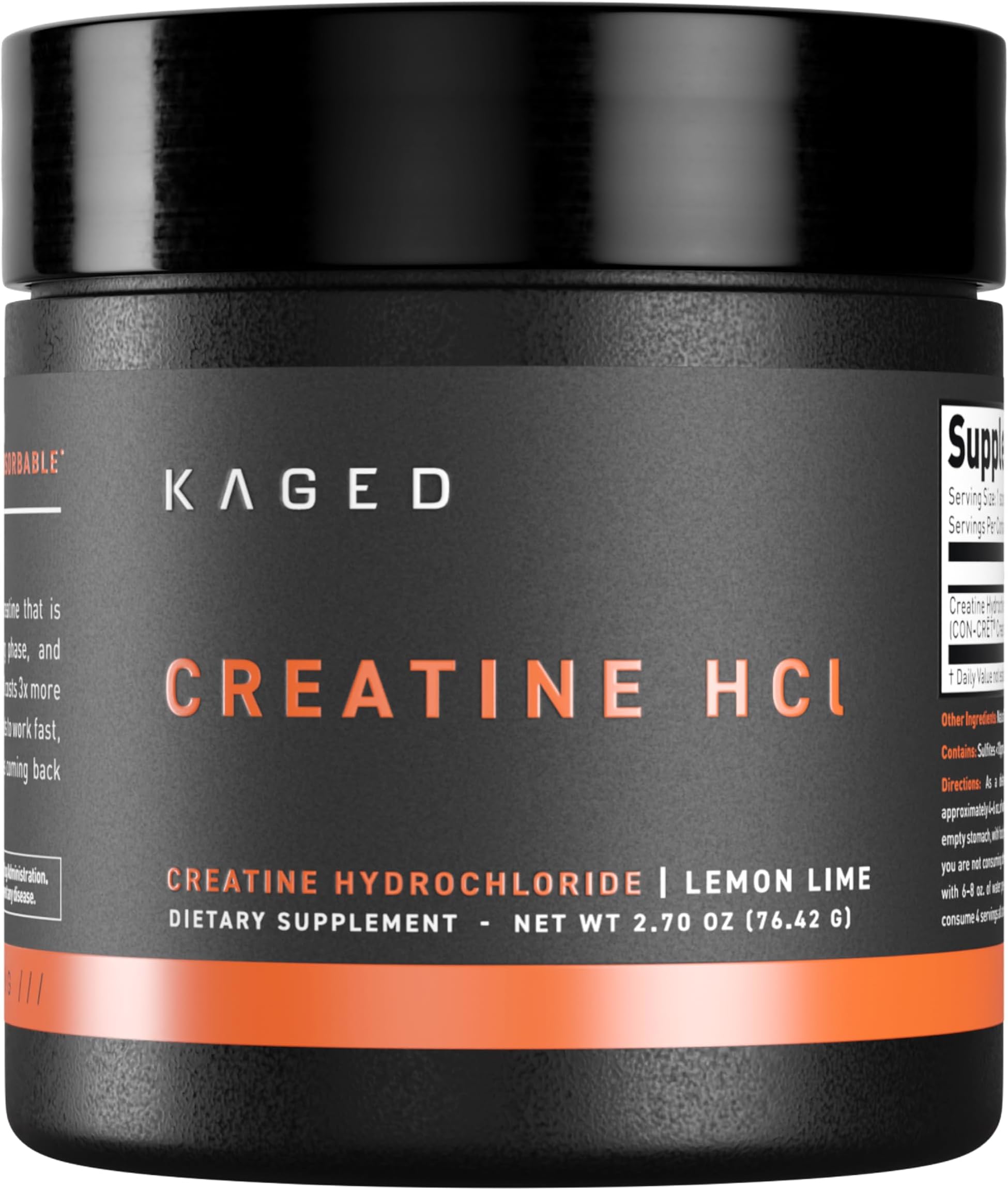 Creatine HCl Powder | 7X Concentrated vs Mono | Muscle Building & Recovery | High Absorption | No Bloating | Creatine for Men & Women | Vegan, Gluten Free | Lemon Lime | 75 Servings