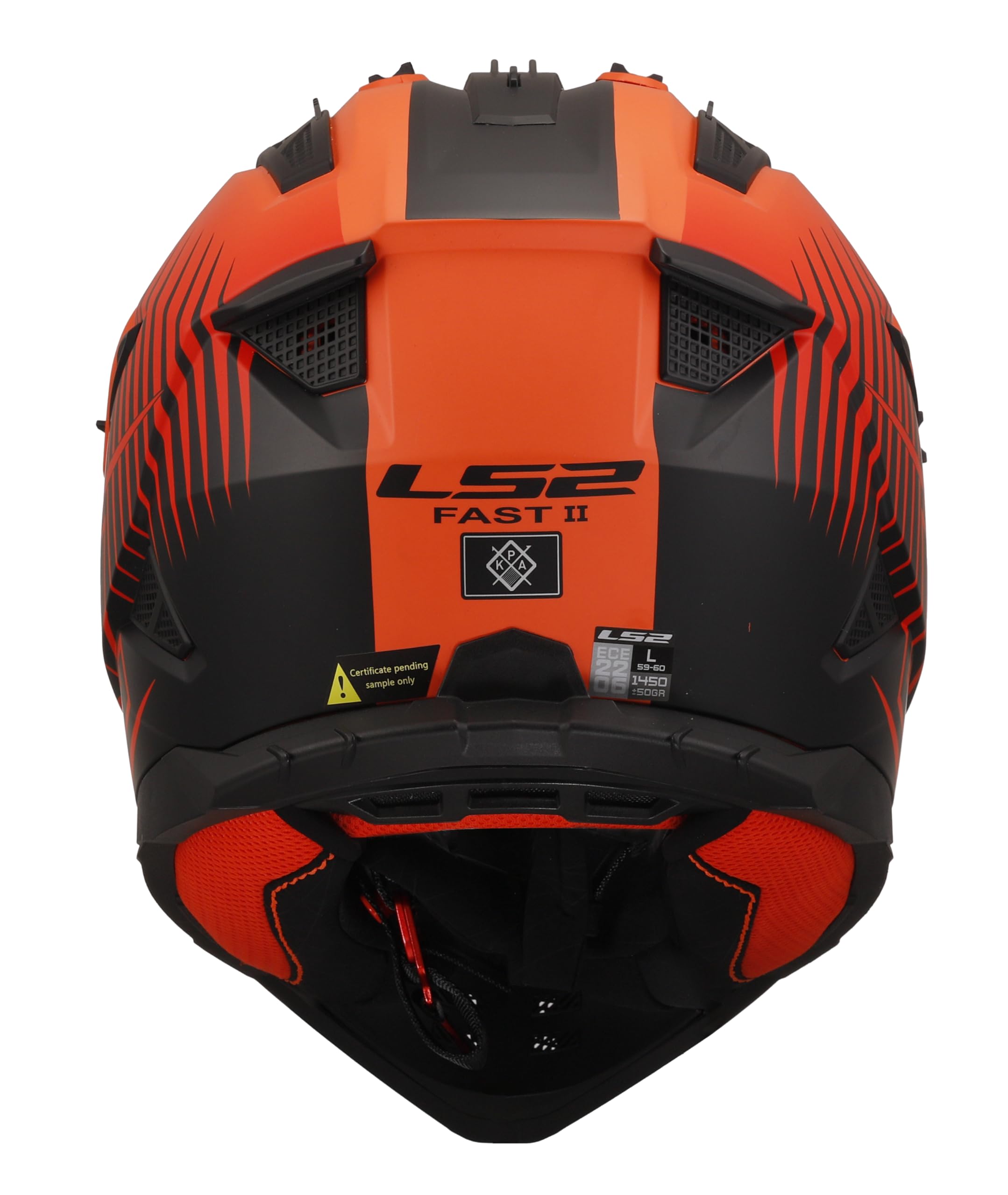 LS2, Casco Moto Cross FAST II DUCK Matt H-V Orange Red, L