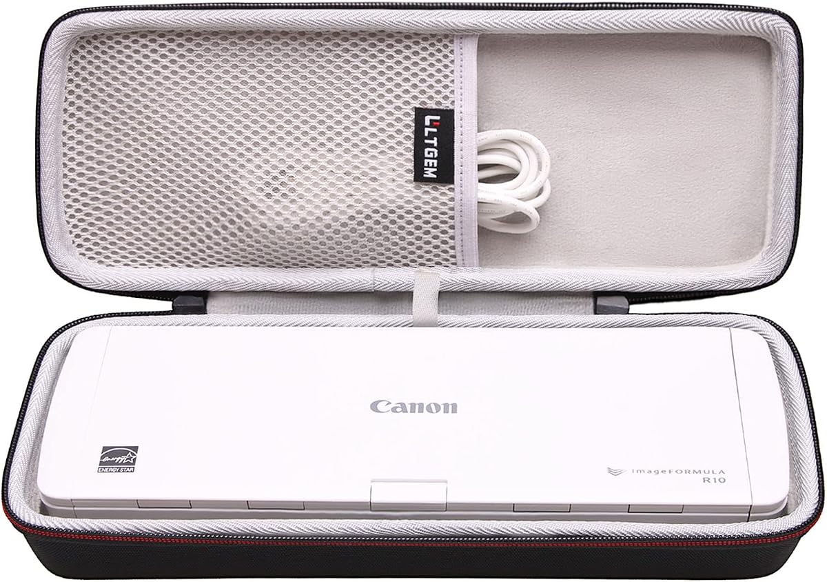 LTGEM EVA Hard Case for Canon imageFORMULA R10 Portable Document Scanner - Protective Carrying Storage Bag