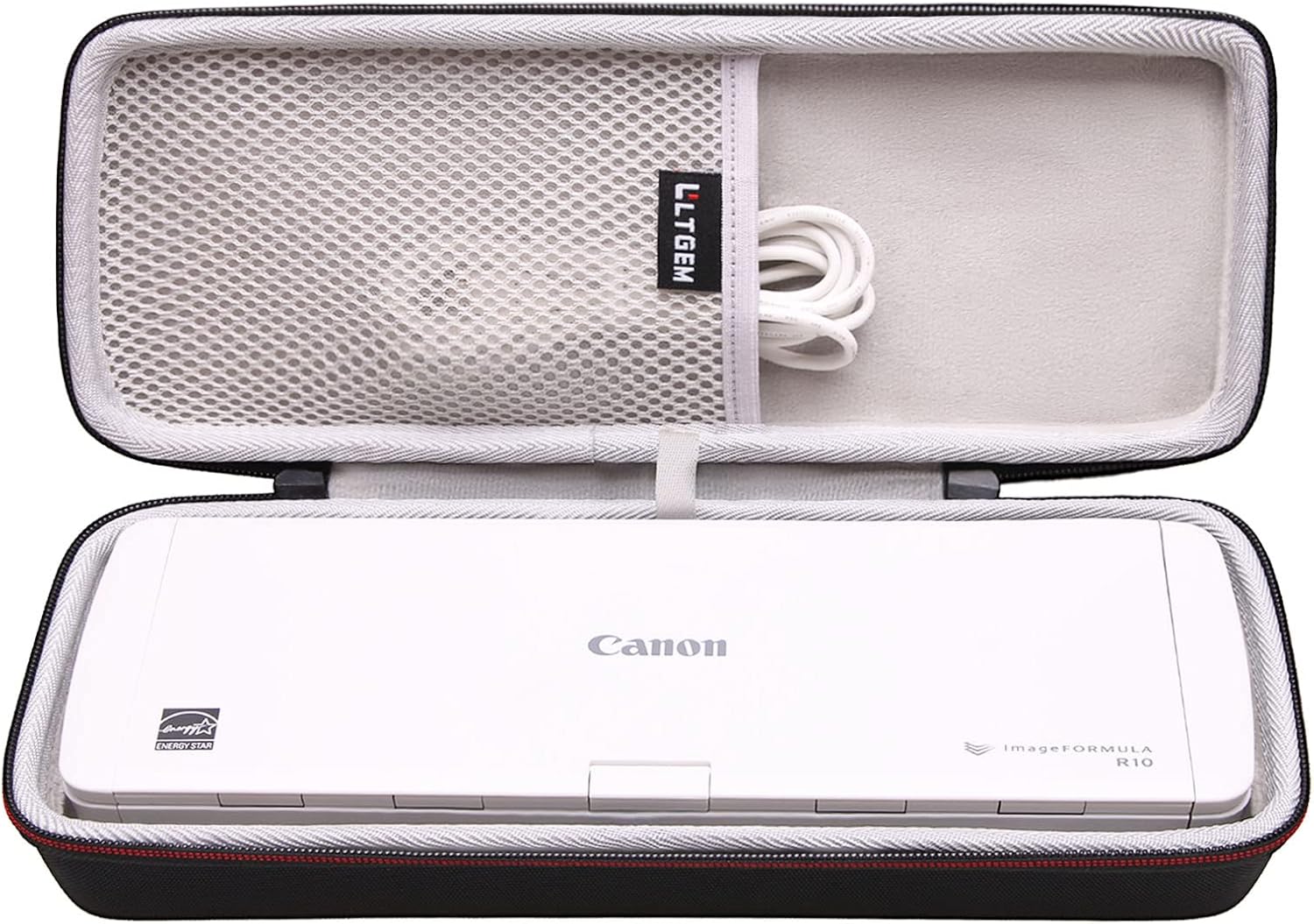 LTGEM EVA Hard Case for Canon imageFORMULA R10 Portable Document Scanner – Protective Carrying Storage Bag