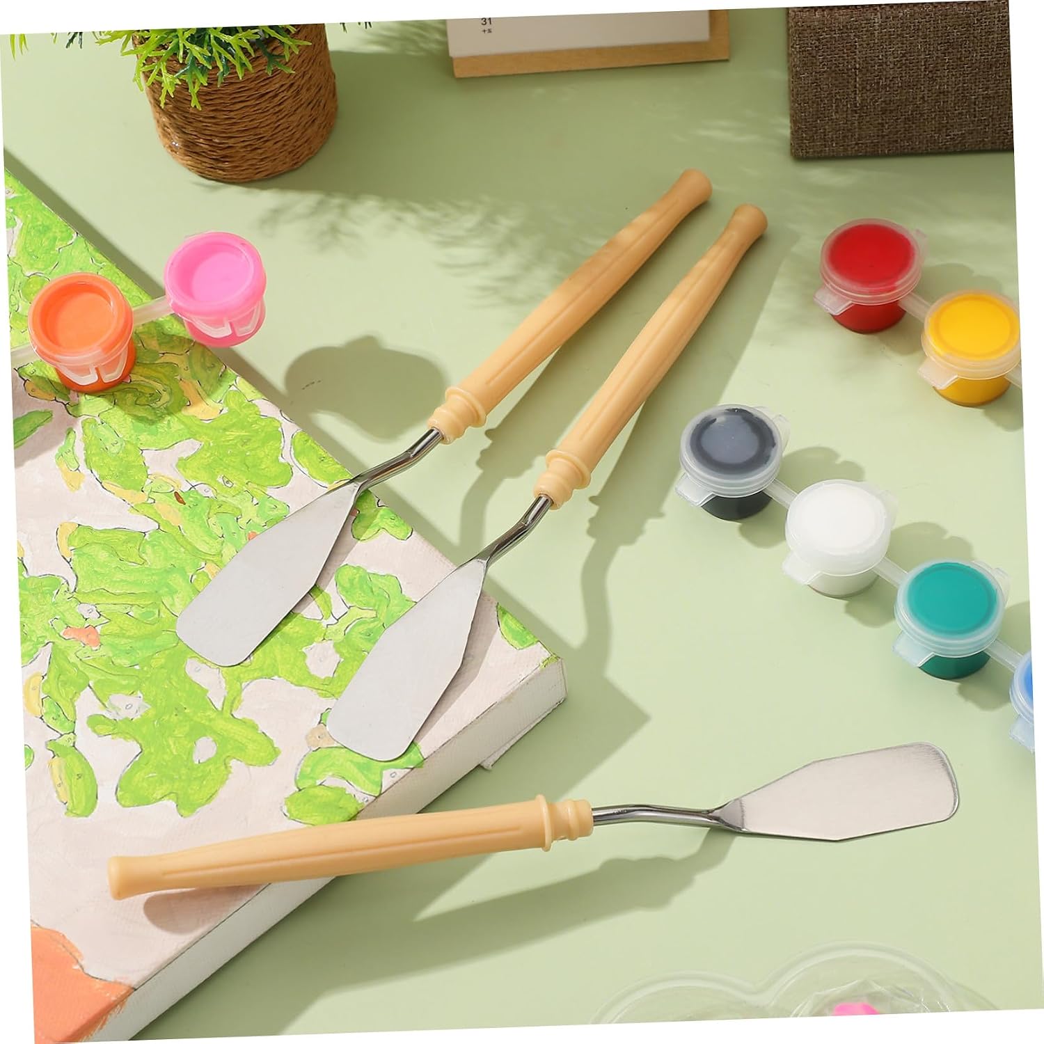 12pcs Painting Scraper Palette Knives with Plastic Handle Set