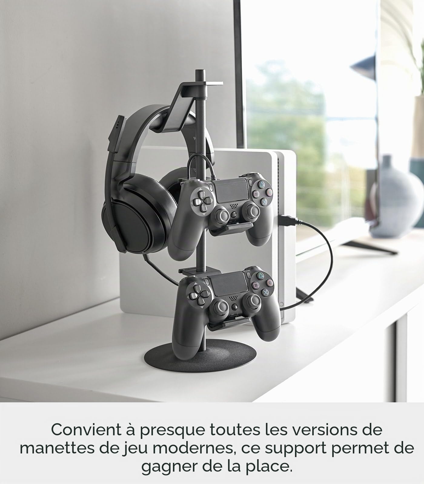 YAMAZAKI Home Support Universel réglable pour manettes de Jeu Noir