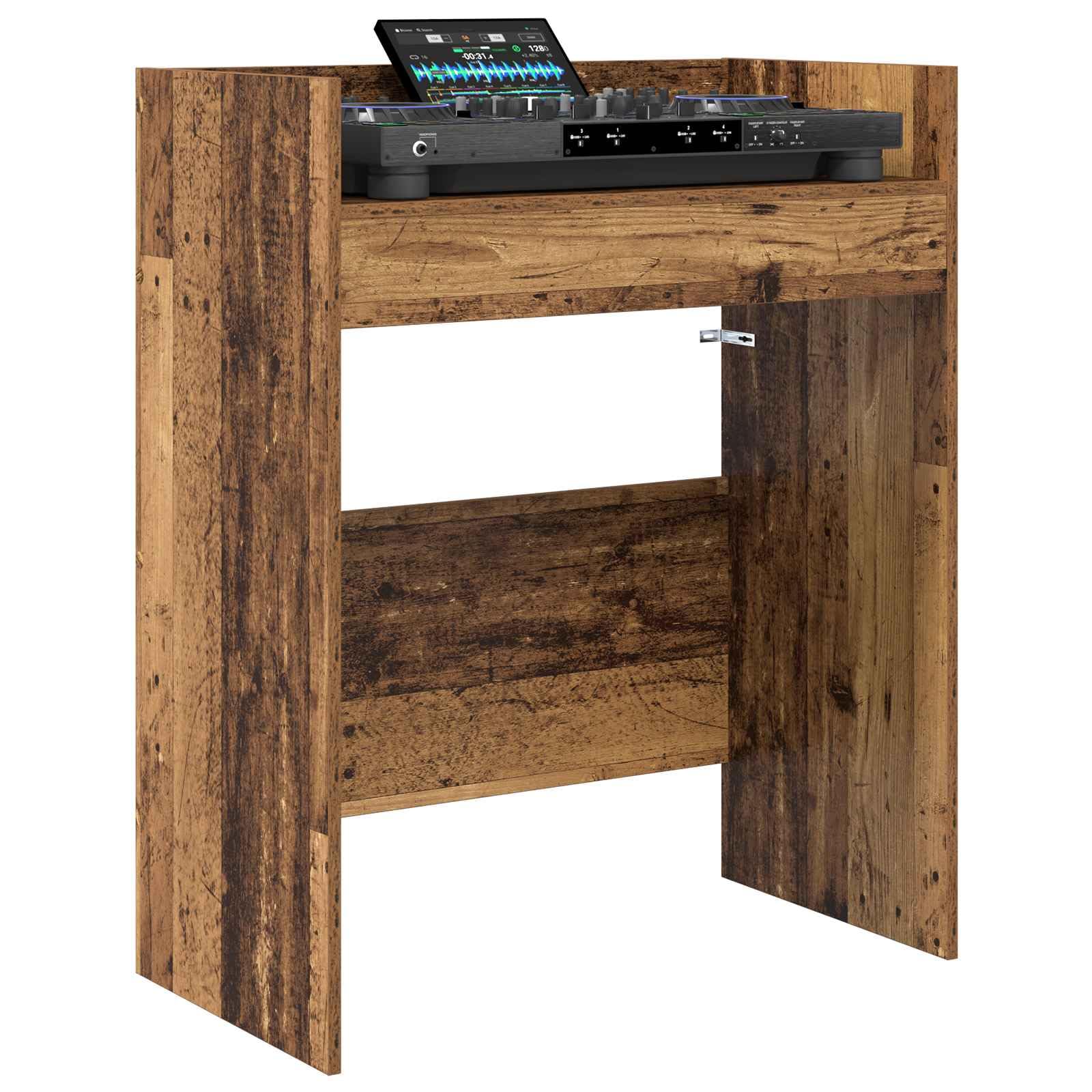 DJ Tisch für Setup 82 x 45 x 102 cm, Arbeitstisch aus Holzwerkstoff, ergonomischer DJ-Stand, stabil für Equipment