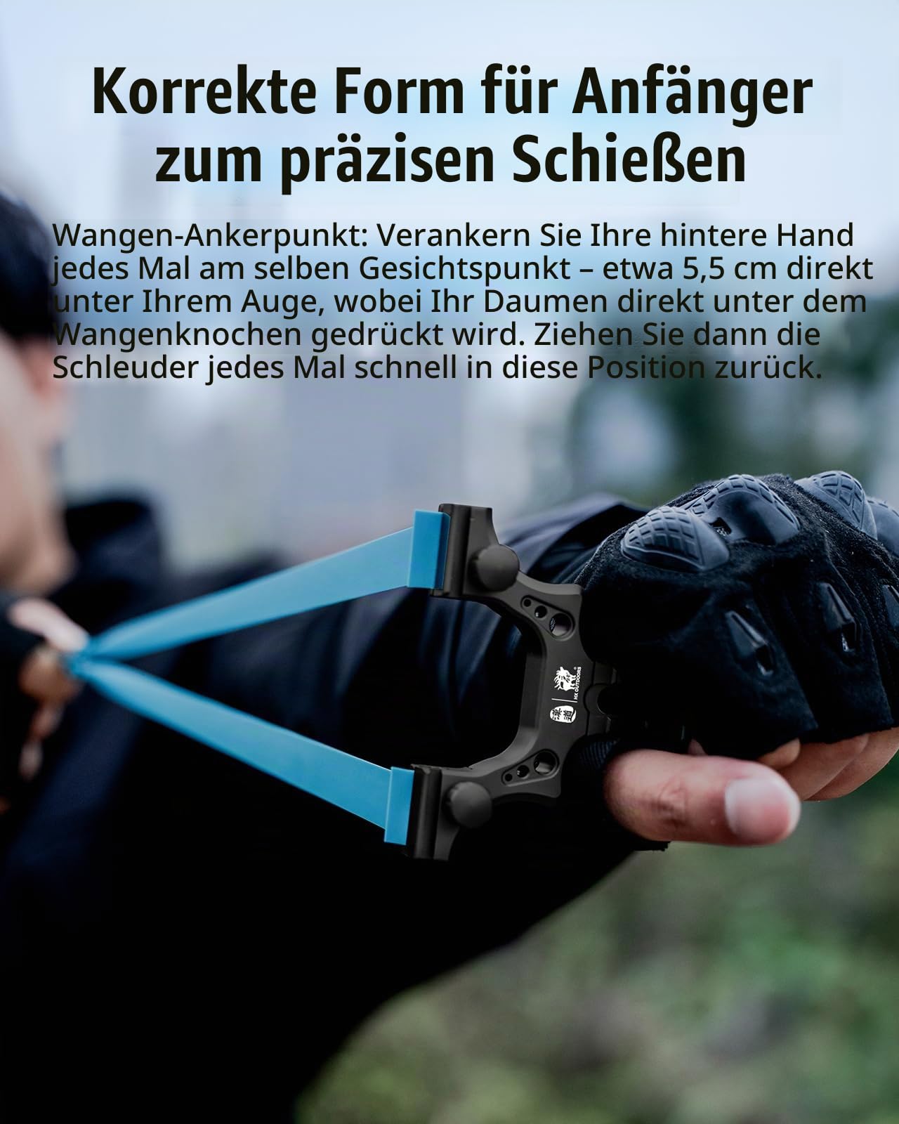 HX OUTDOORS EDC-079A Steinschleuder Zwille Schleuder, Schleuder Set aus Aluminiumlegierung für Profi Jagd, Gesamtlänge 11 cm, Outdoor Sport Schleuder Und Tonkugeln (Schwarz