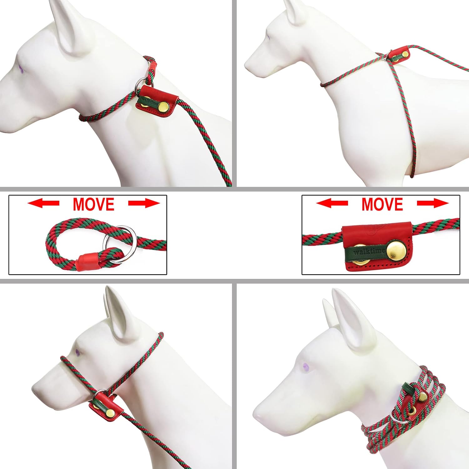 Slip Lead Dog Leash,Dogs Harness and Leash Set for Walking - Head Collar with Rope Leashes for Pulling - DIY Dog Scarf