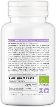 Organic Lavender Capsules - Lavender Pills for Relaxation and Balance - Supports Calm Mind and Body - Natural Supplement - Non-GMO, Gluten-Free 90 Vegan Capsules